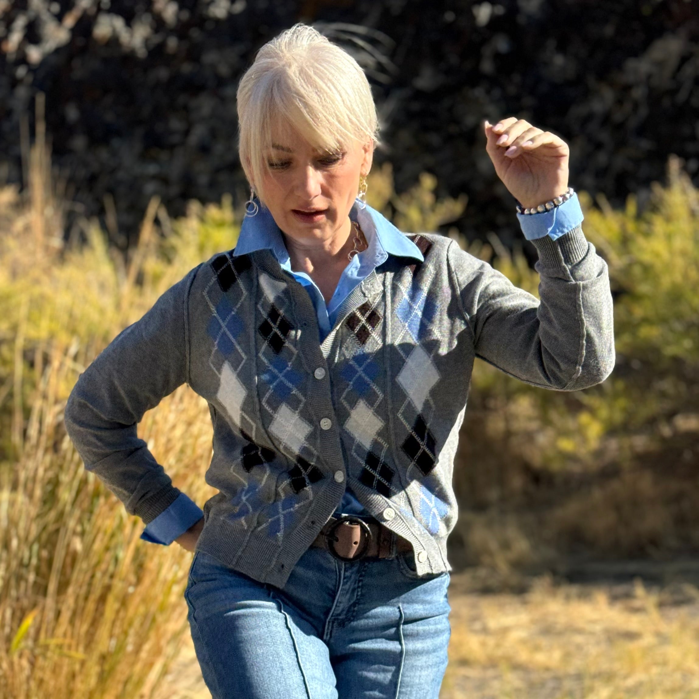Bluegrass Argyle Cardigan