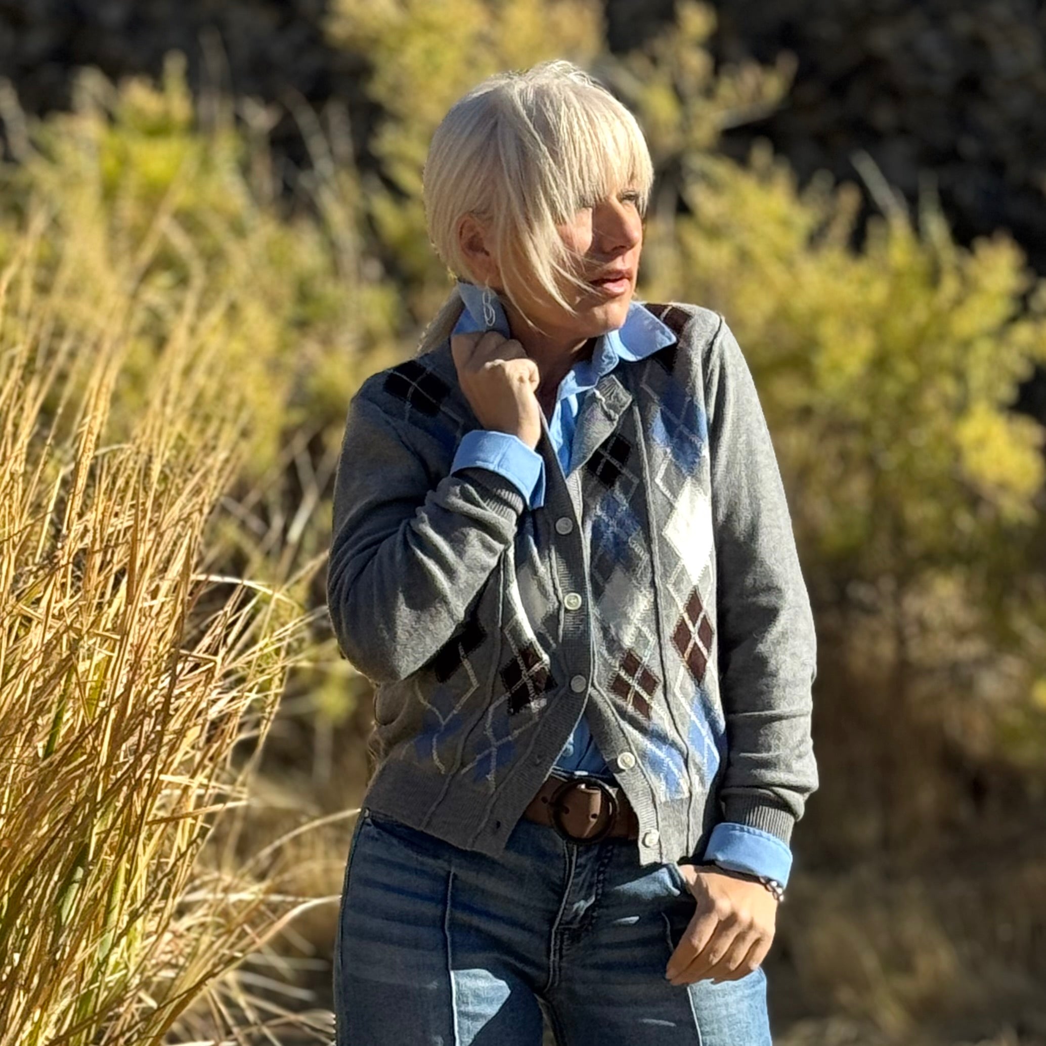 Bluegrass Argyle Cardigan