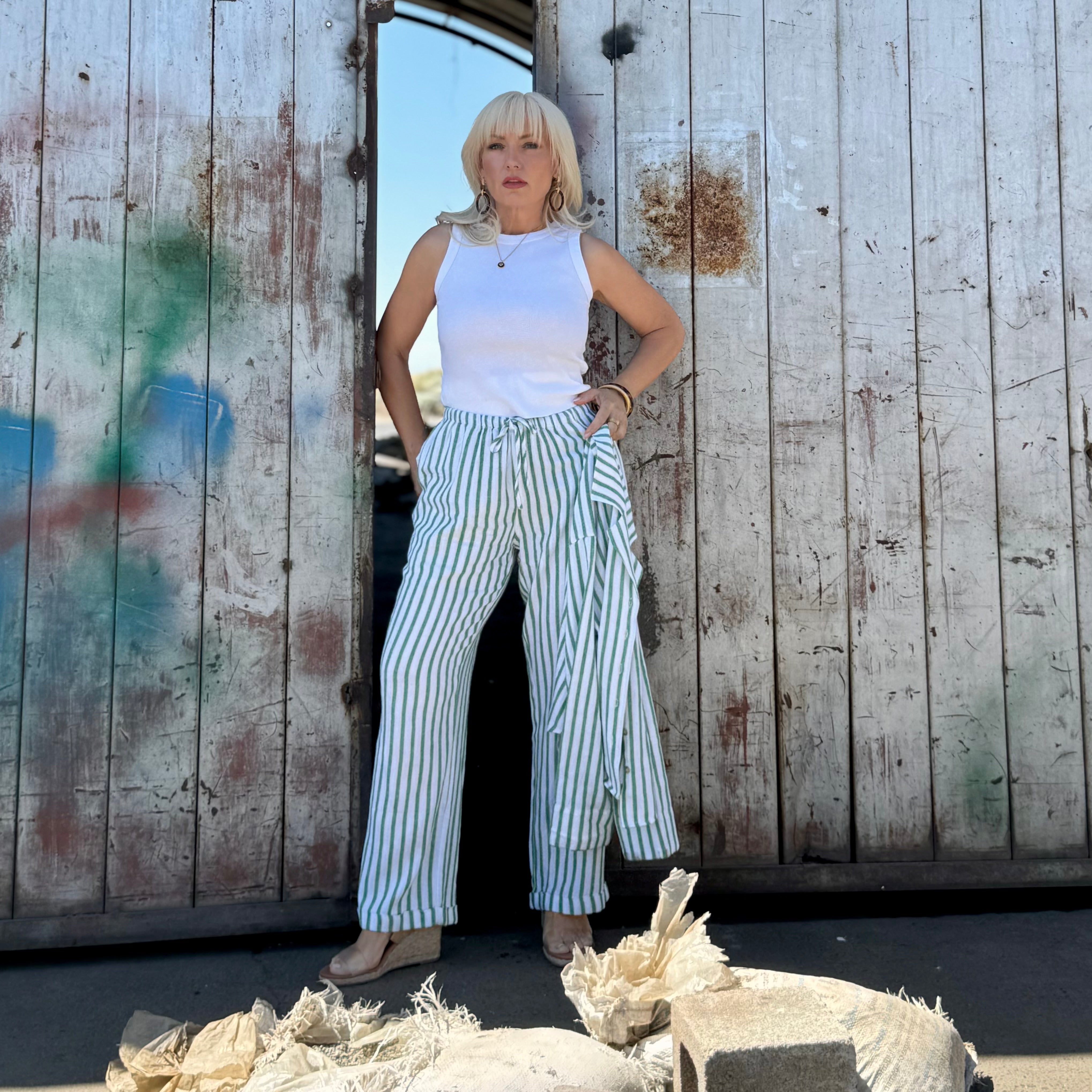 Seabreeze Stripe Linen Pant