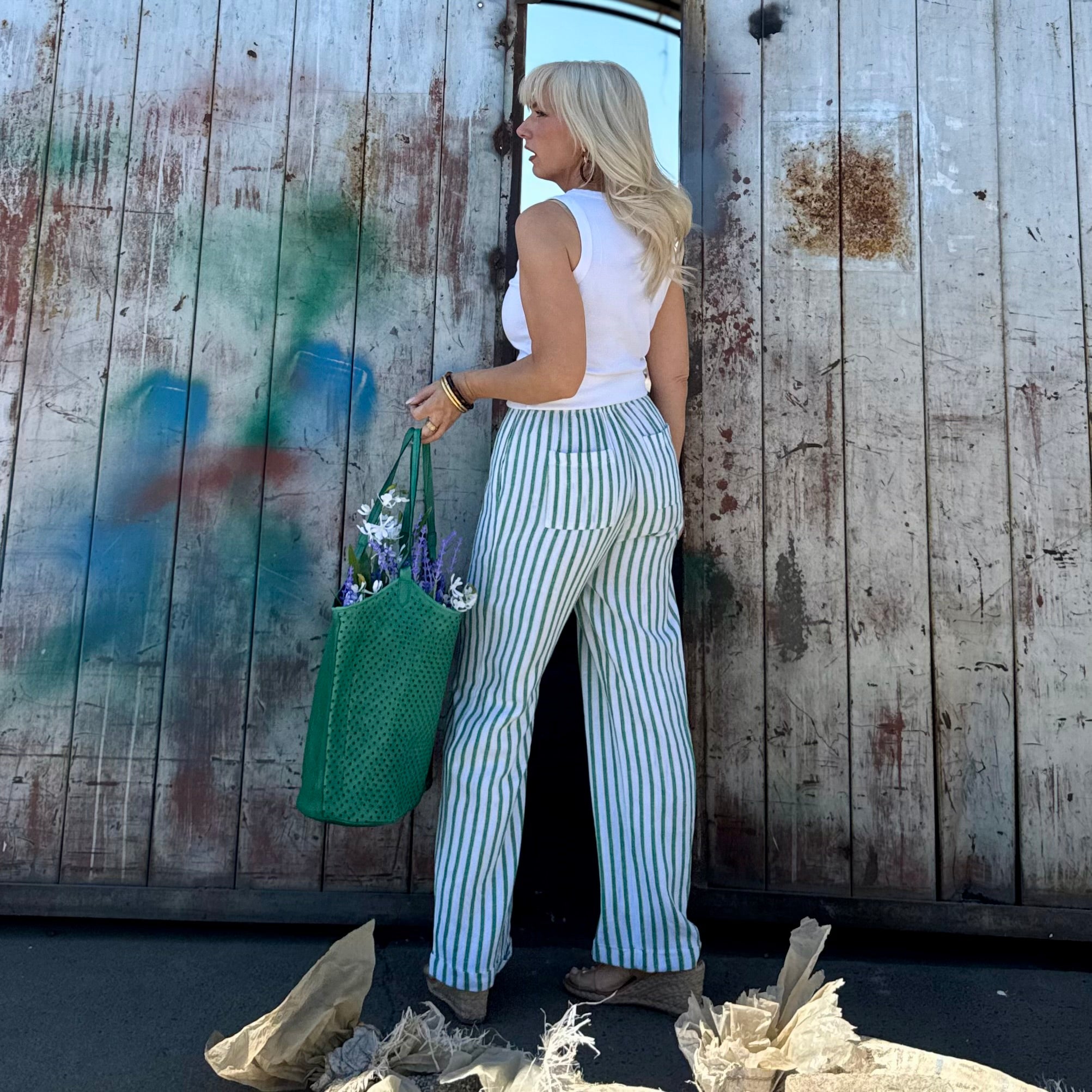 Seabreeze Stripe Linen Pant