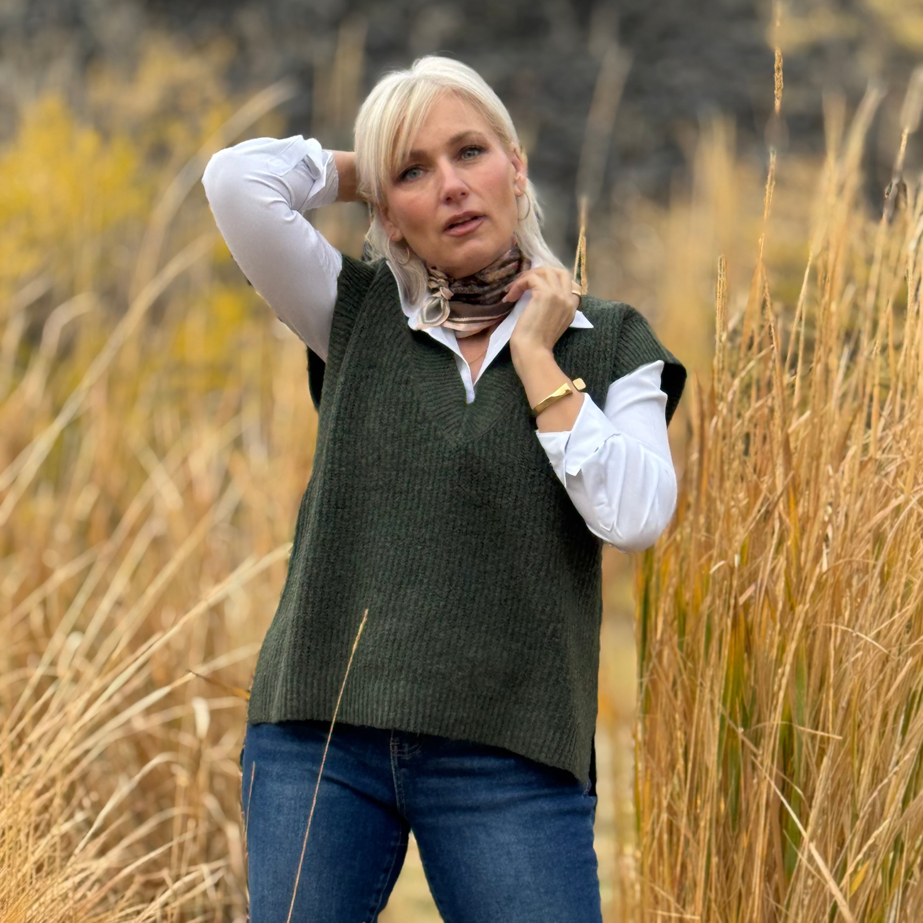 The Sagewood Sweater Vest Olive