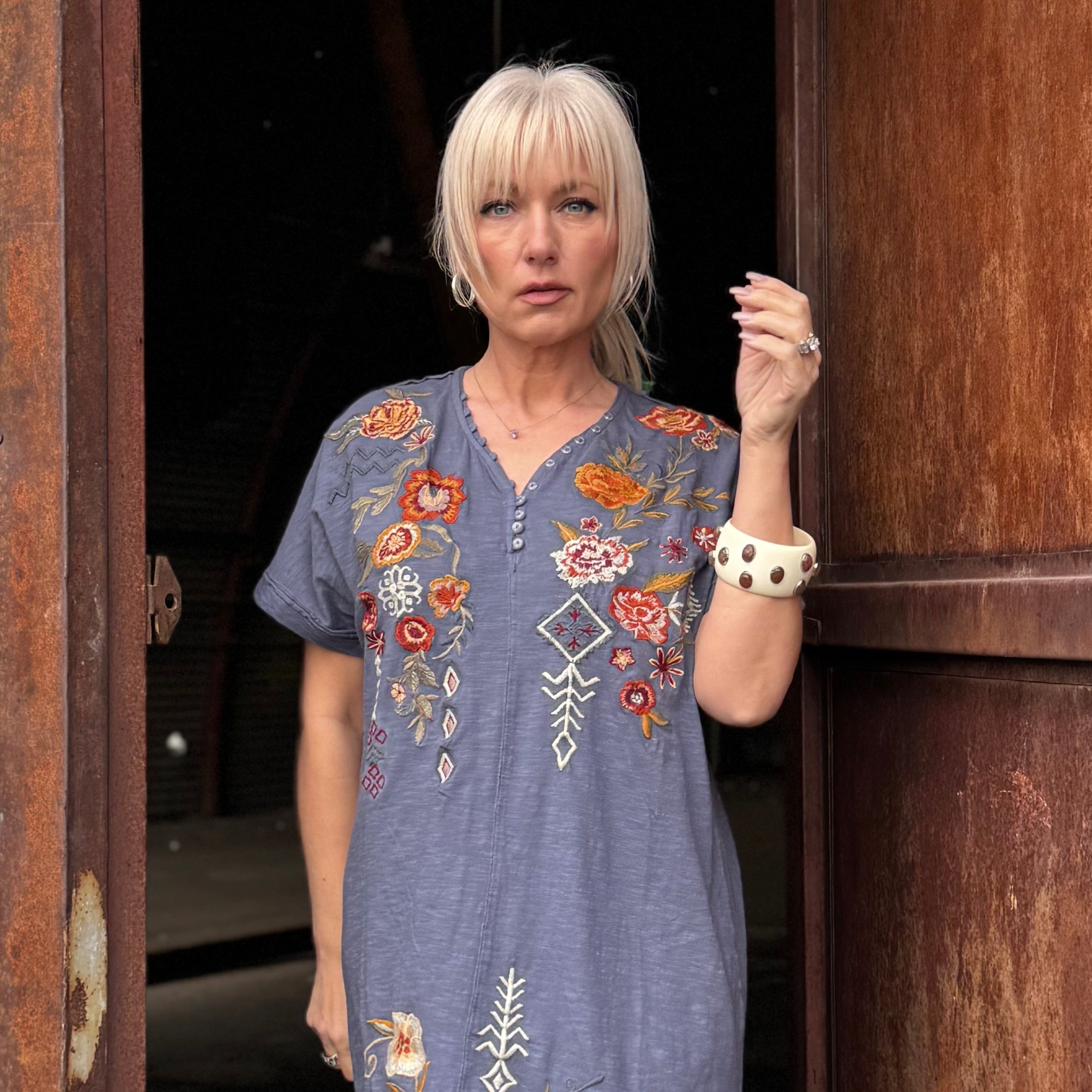 Desert Wildflower Embroidered Dress