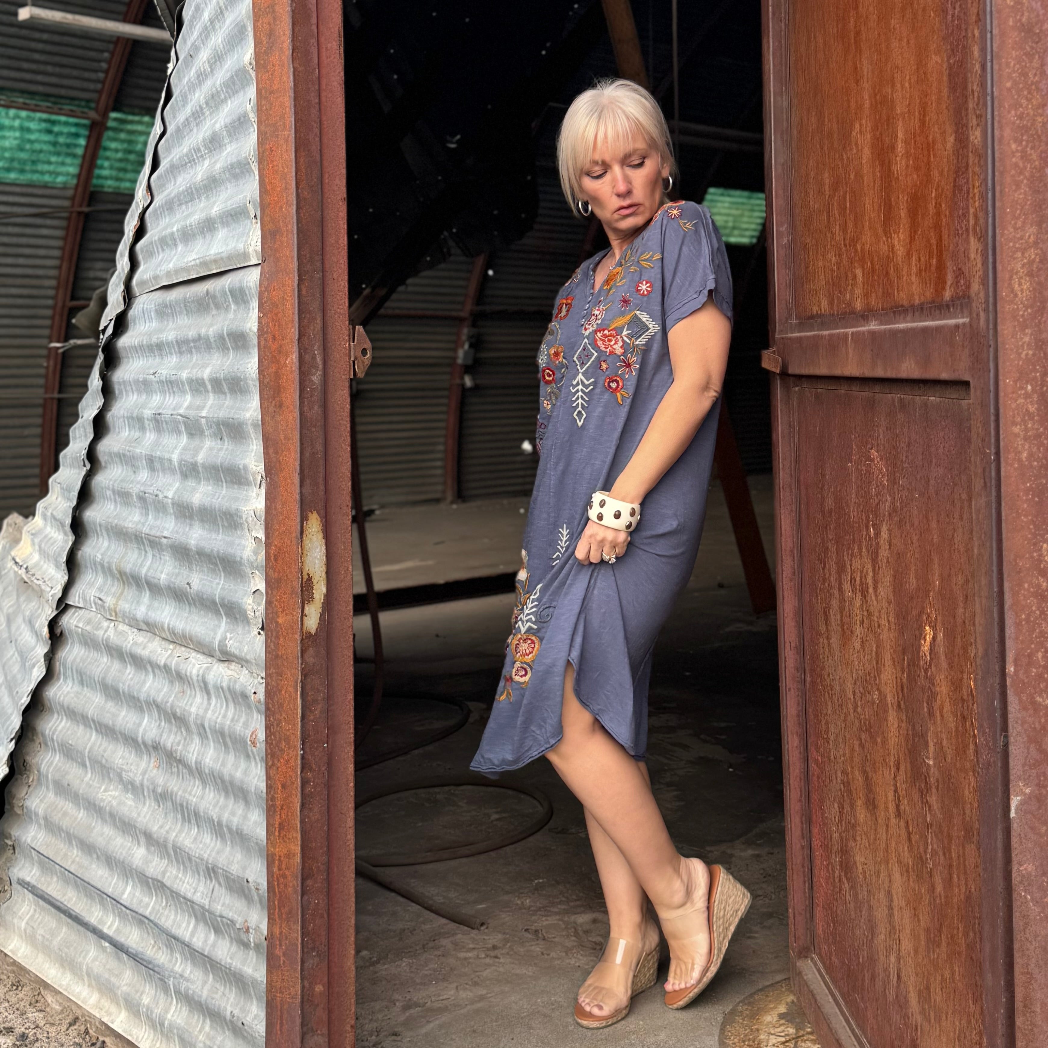 Desert Wildflower Embroidered Dress