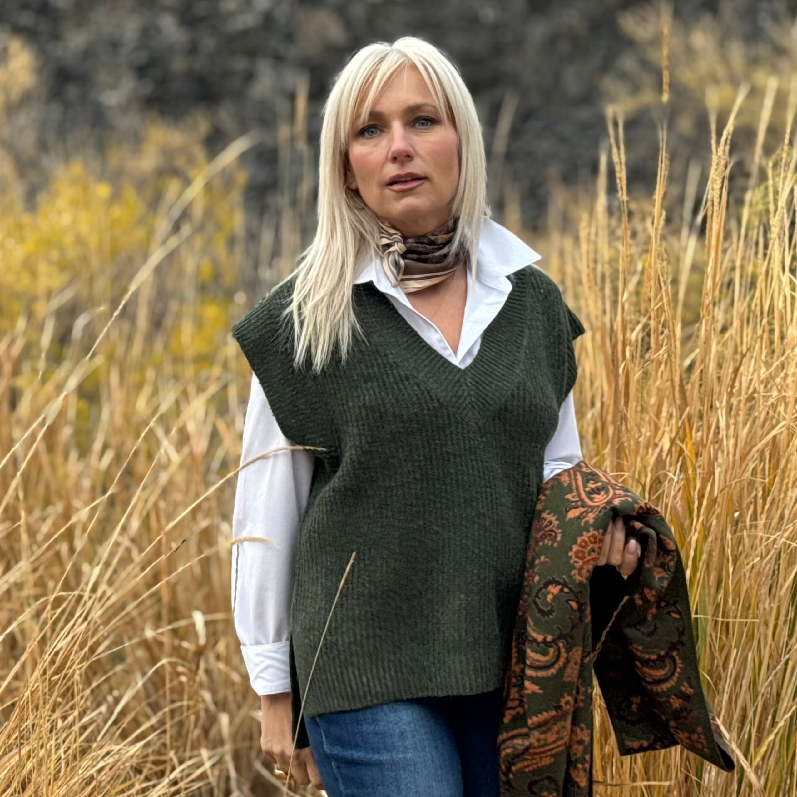 The Sagewood Sweater Vest Olive