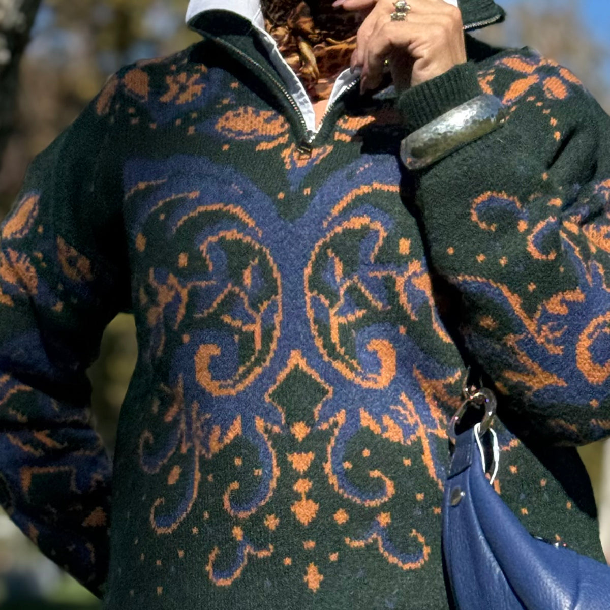 The Heritage Paisley Half-Zip Sweater