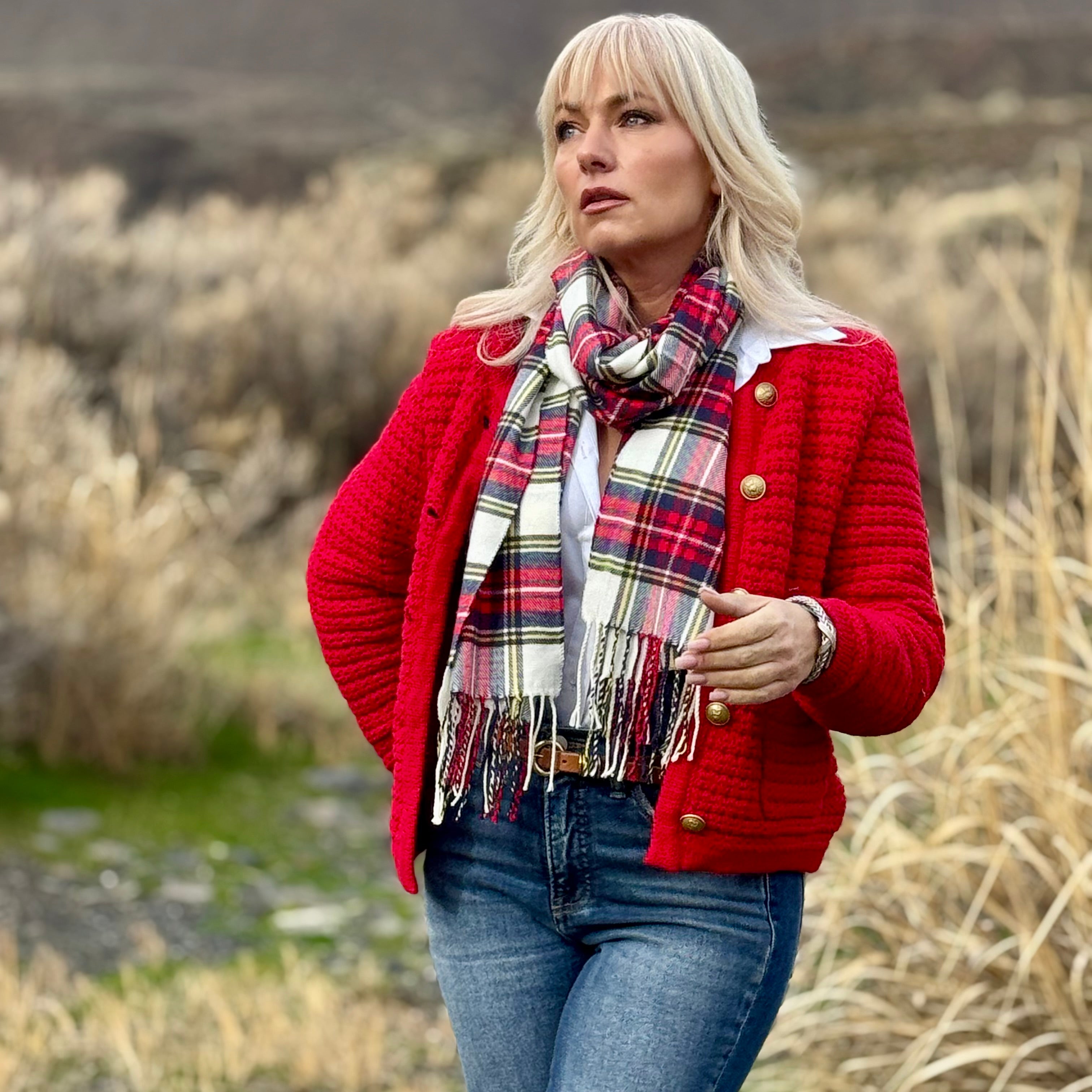 Cambria Cardigan Red