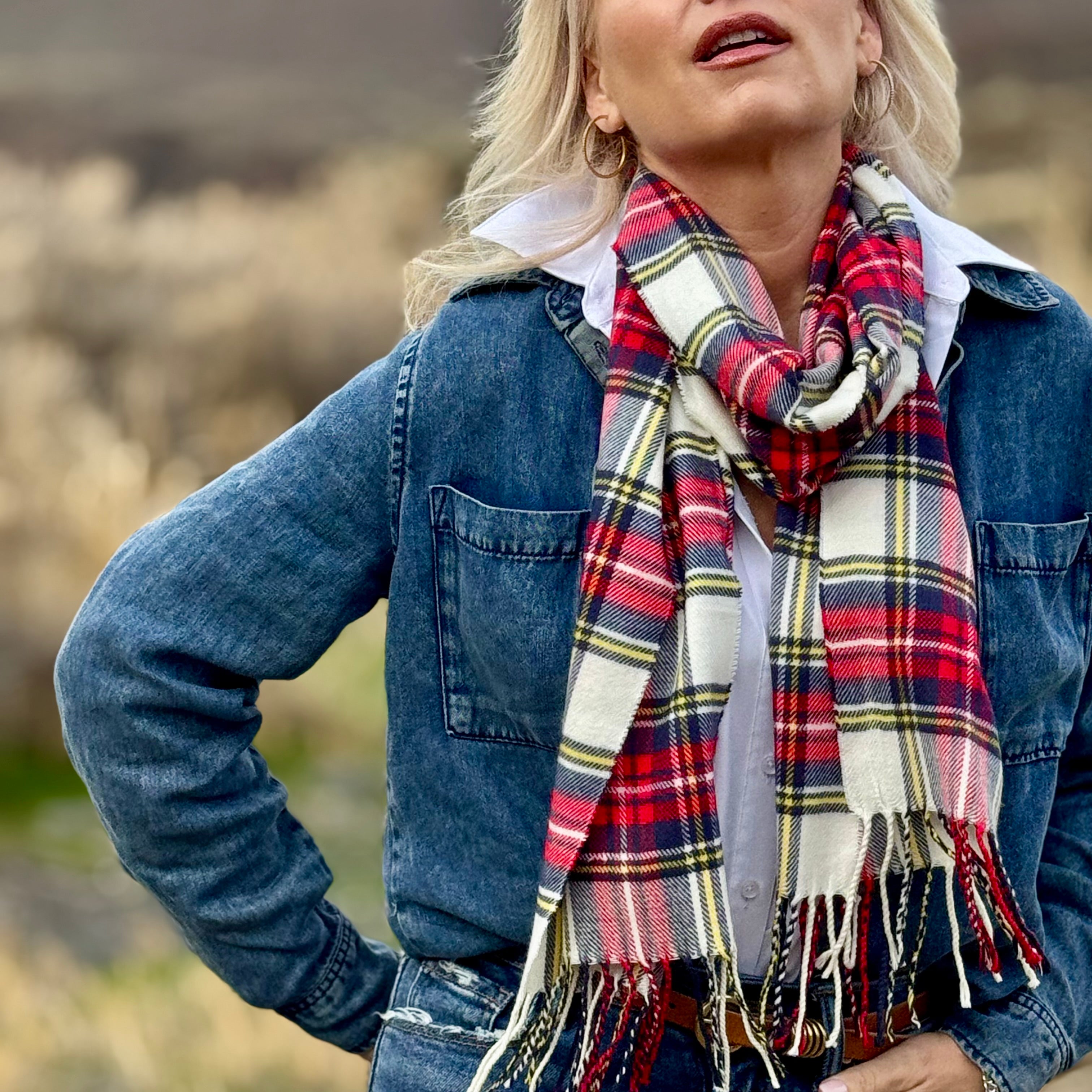 Oxford Plaid Scarf Merry Blend