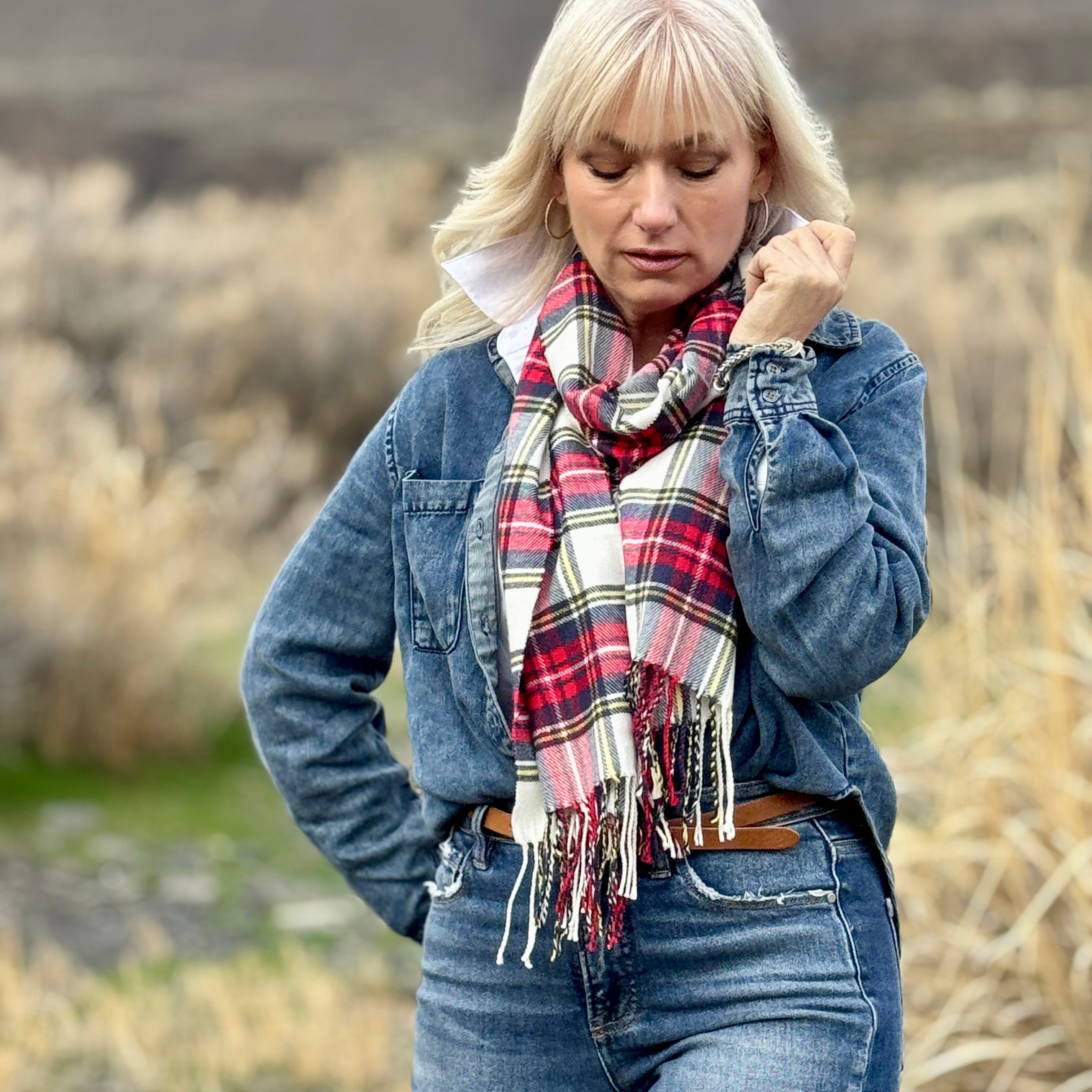 Oxford Plaid Scarf Merry Blend