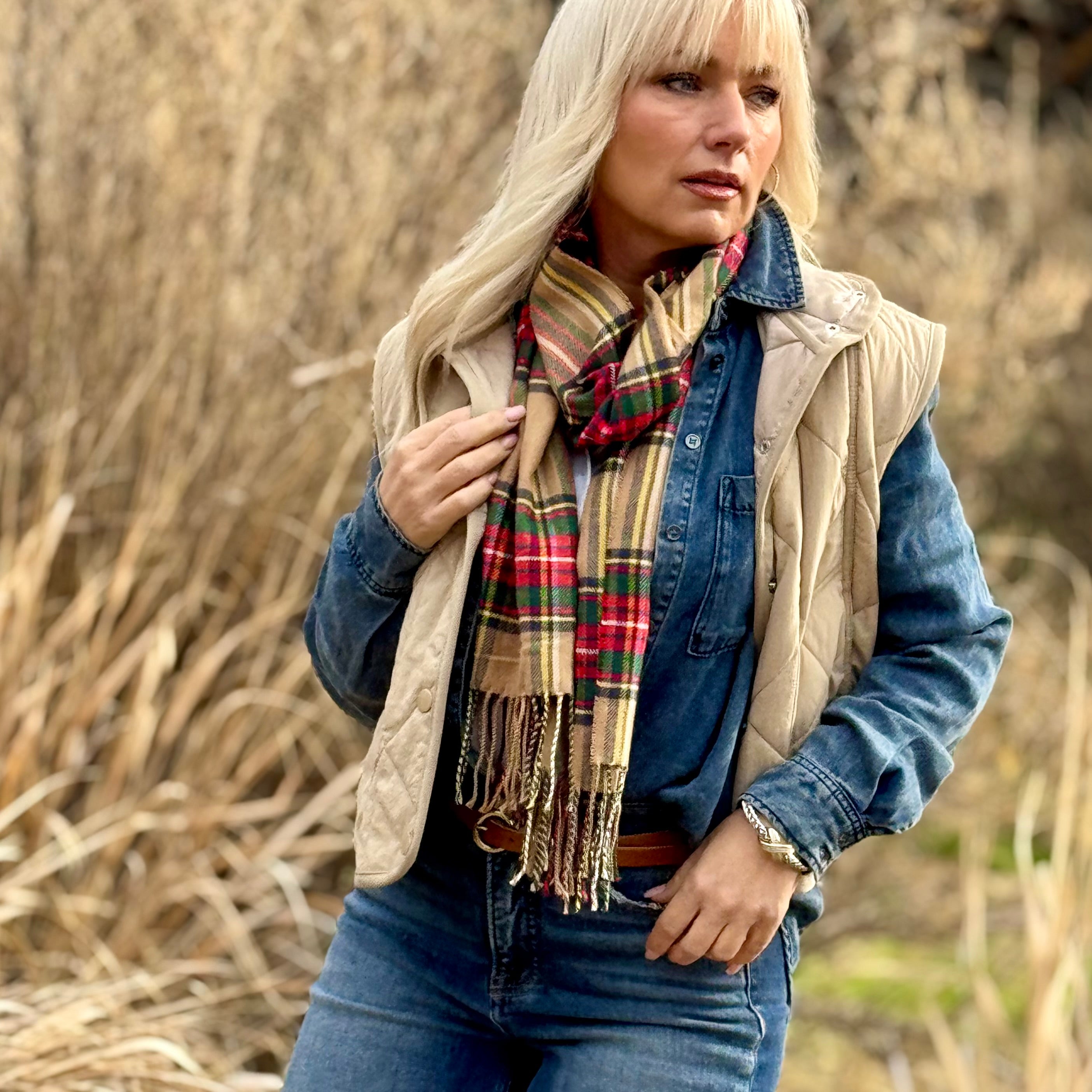 Oxford plaid scarf CleEllum blend