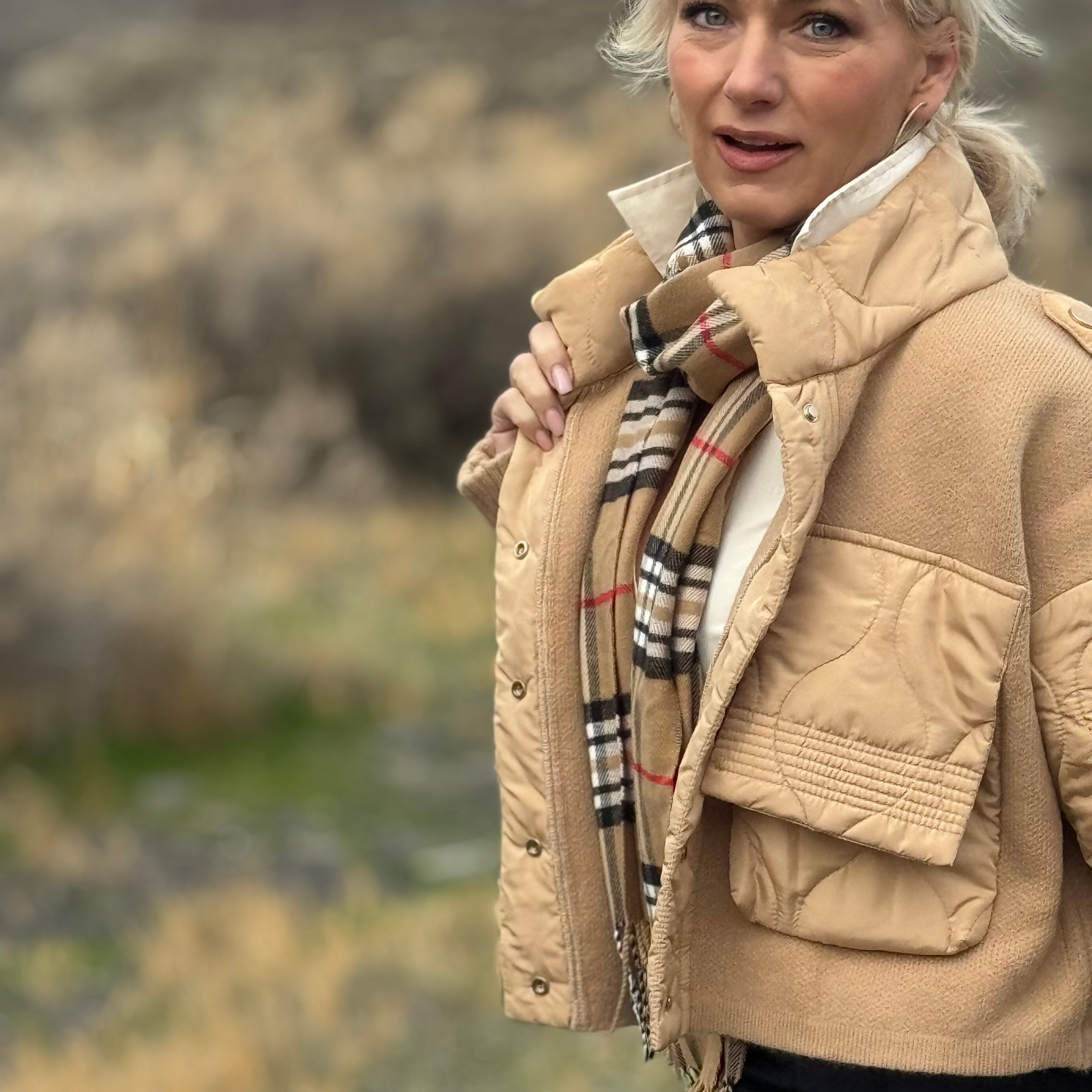 OXFORD PLAID SCARF Tan (Copy)