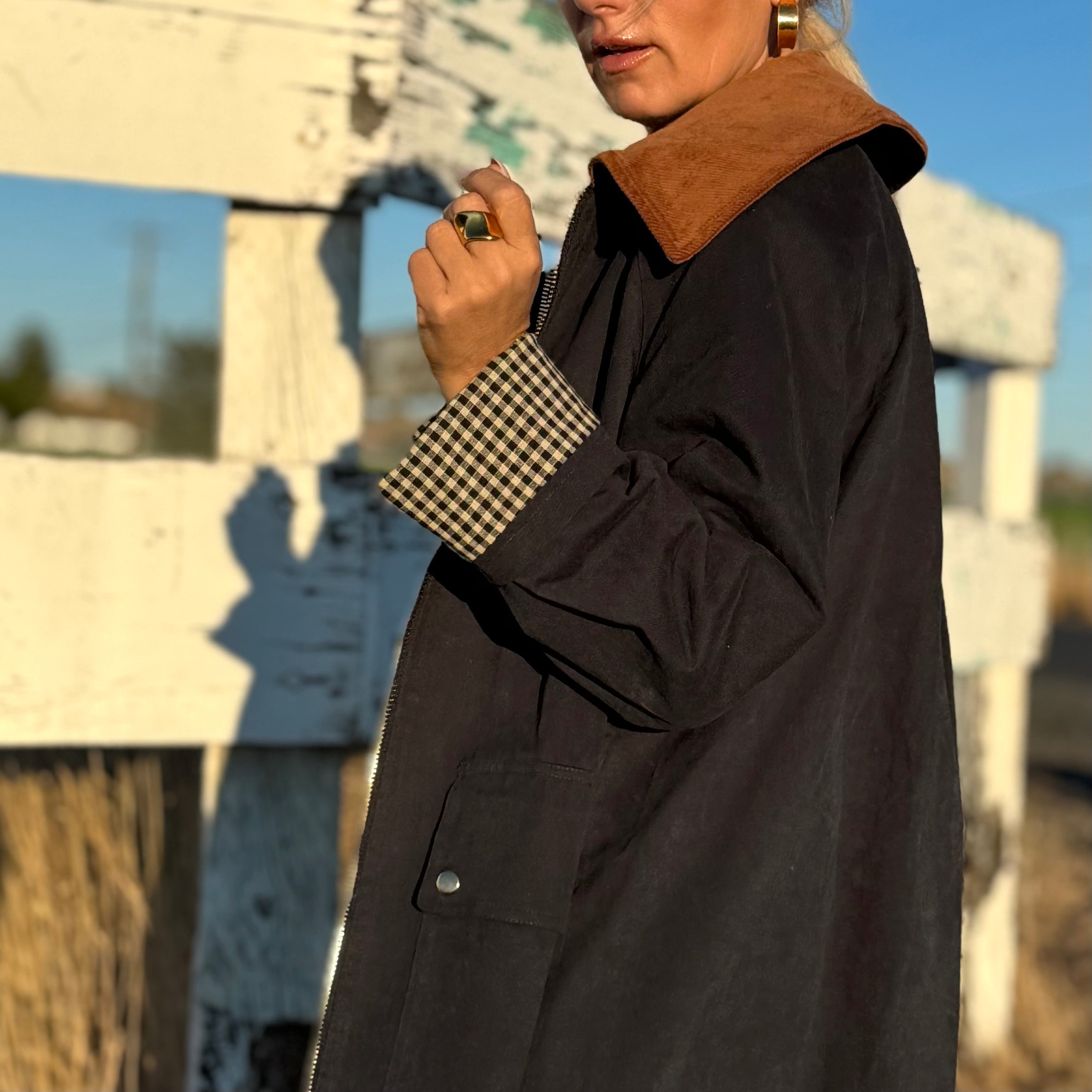 Heritage Check Lined Barn Coat Navy