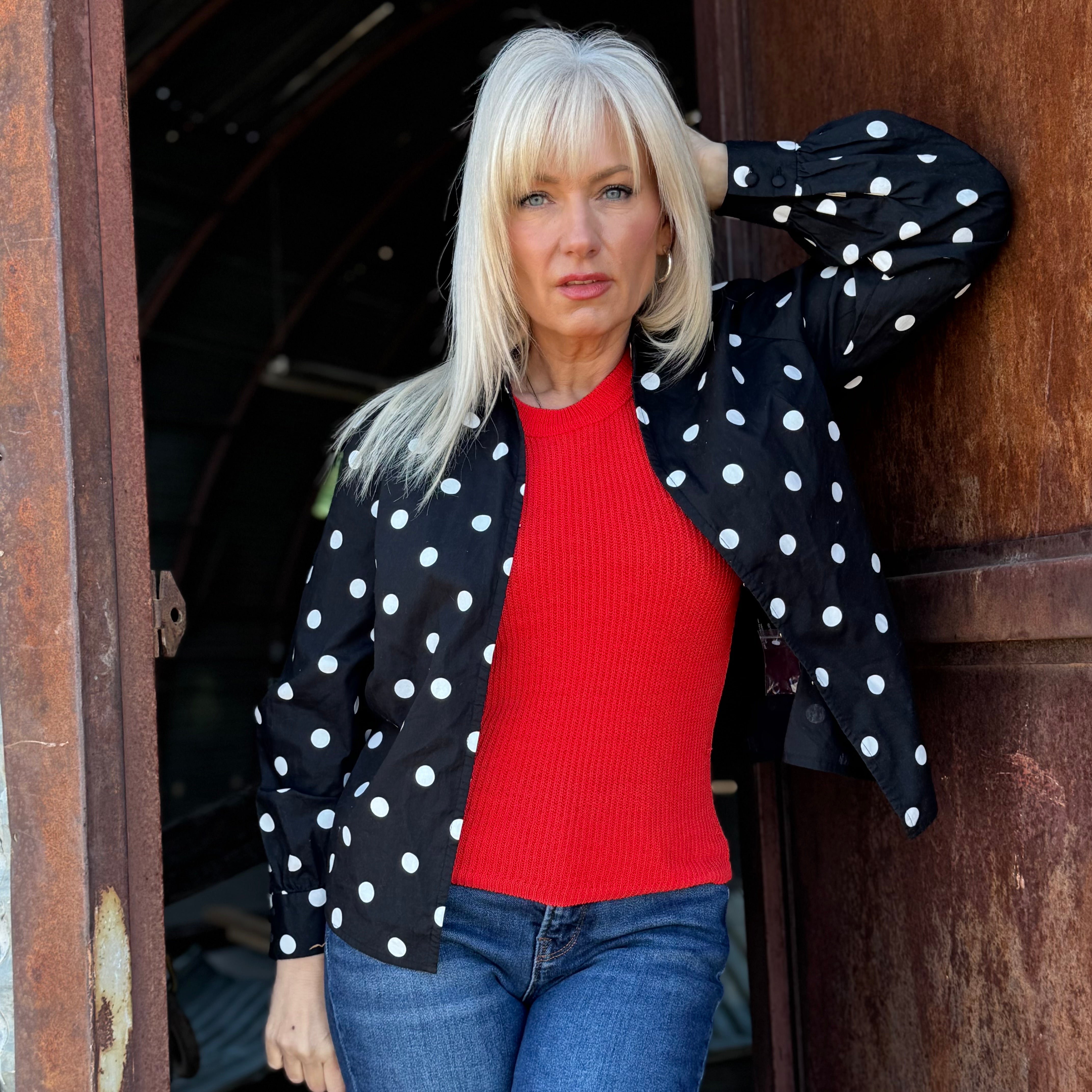 The Midnight Dot Cotton Blouse