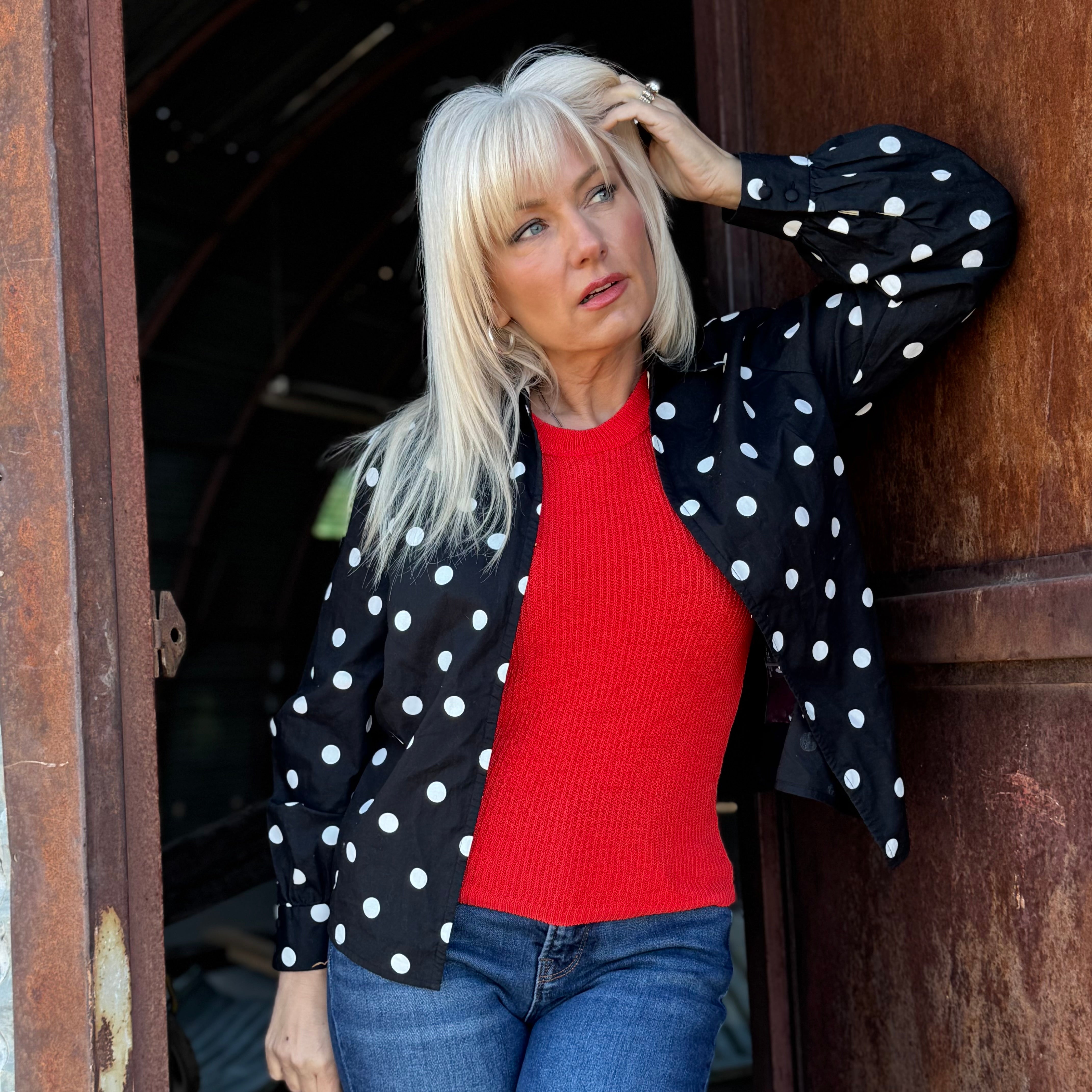 The Midnight Dot Cotton Blouse