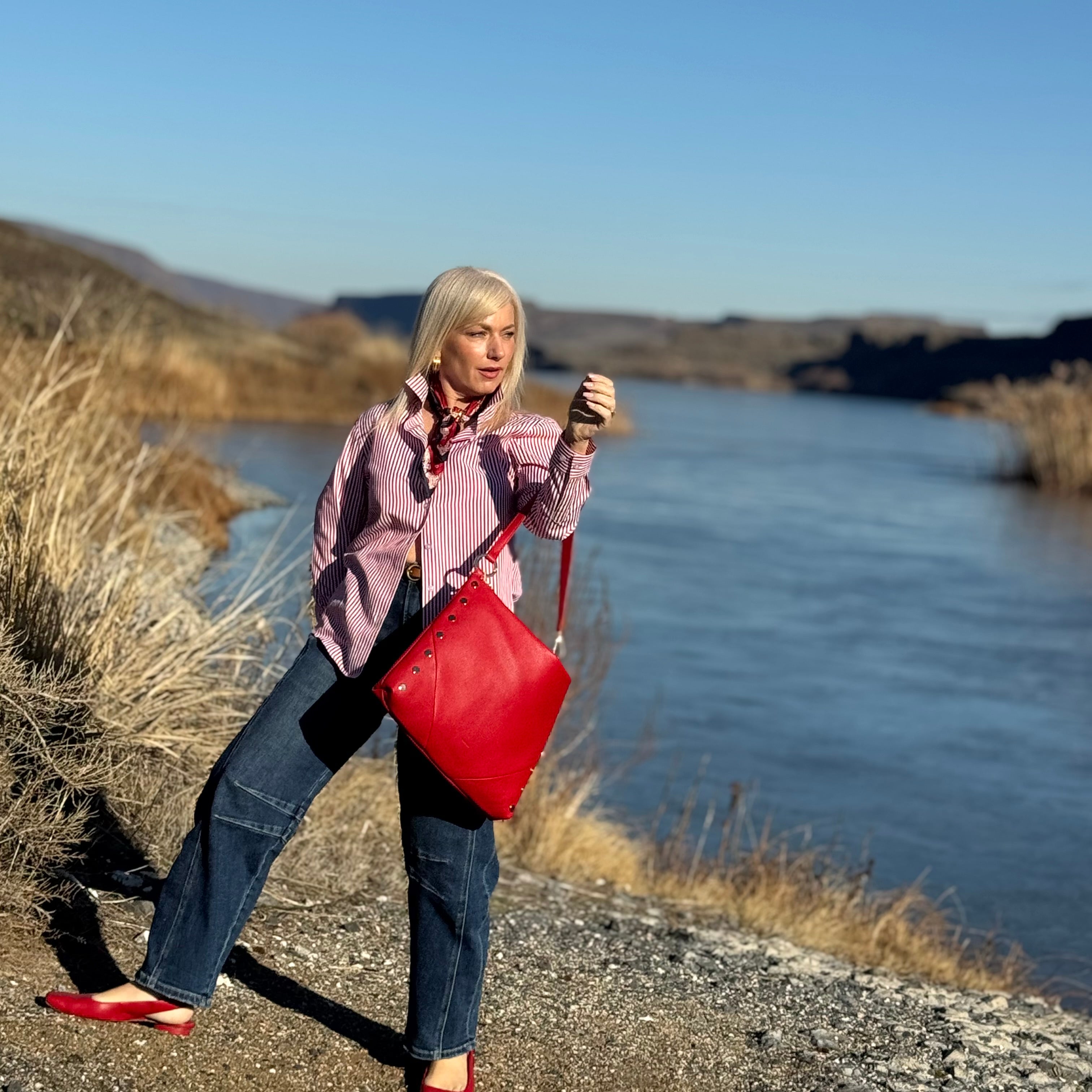 Hammitt Kyle Lrg Chili Red/Gold