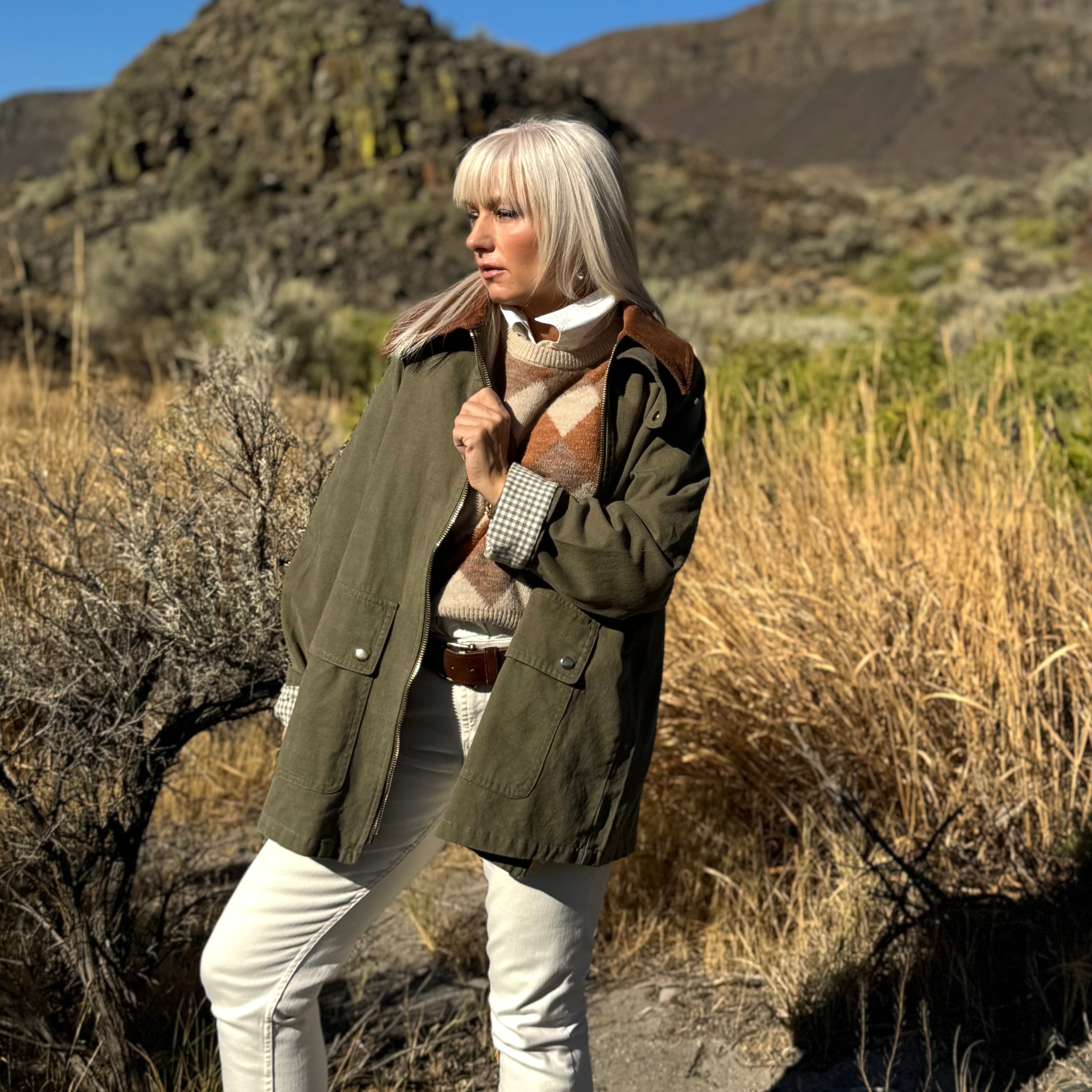 Heritage Check-Lined Barn Coat Olive