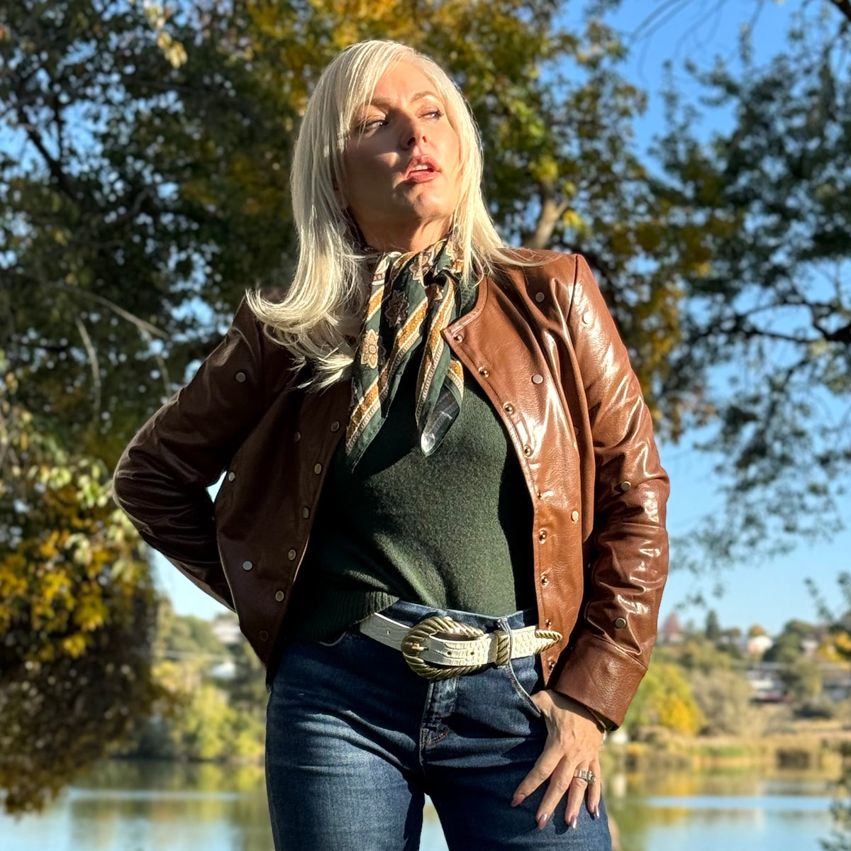 Luanne Studded Vegan Leather Jacket