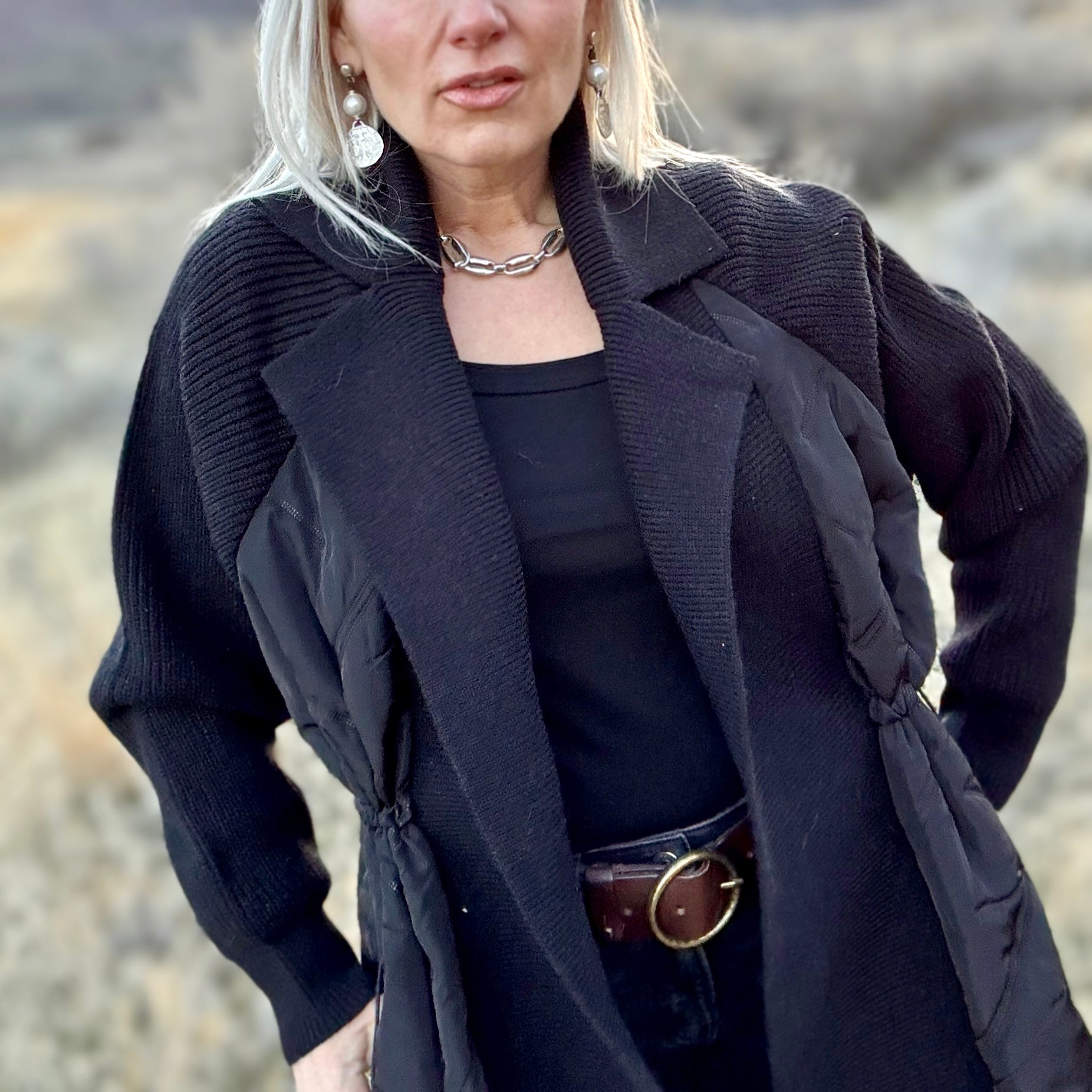 Jones Quilted Sweater Jacket