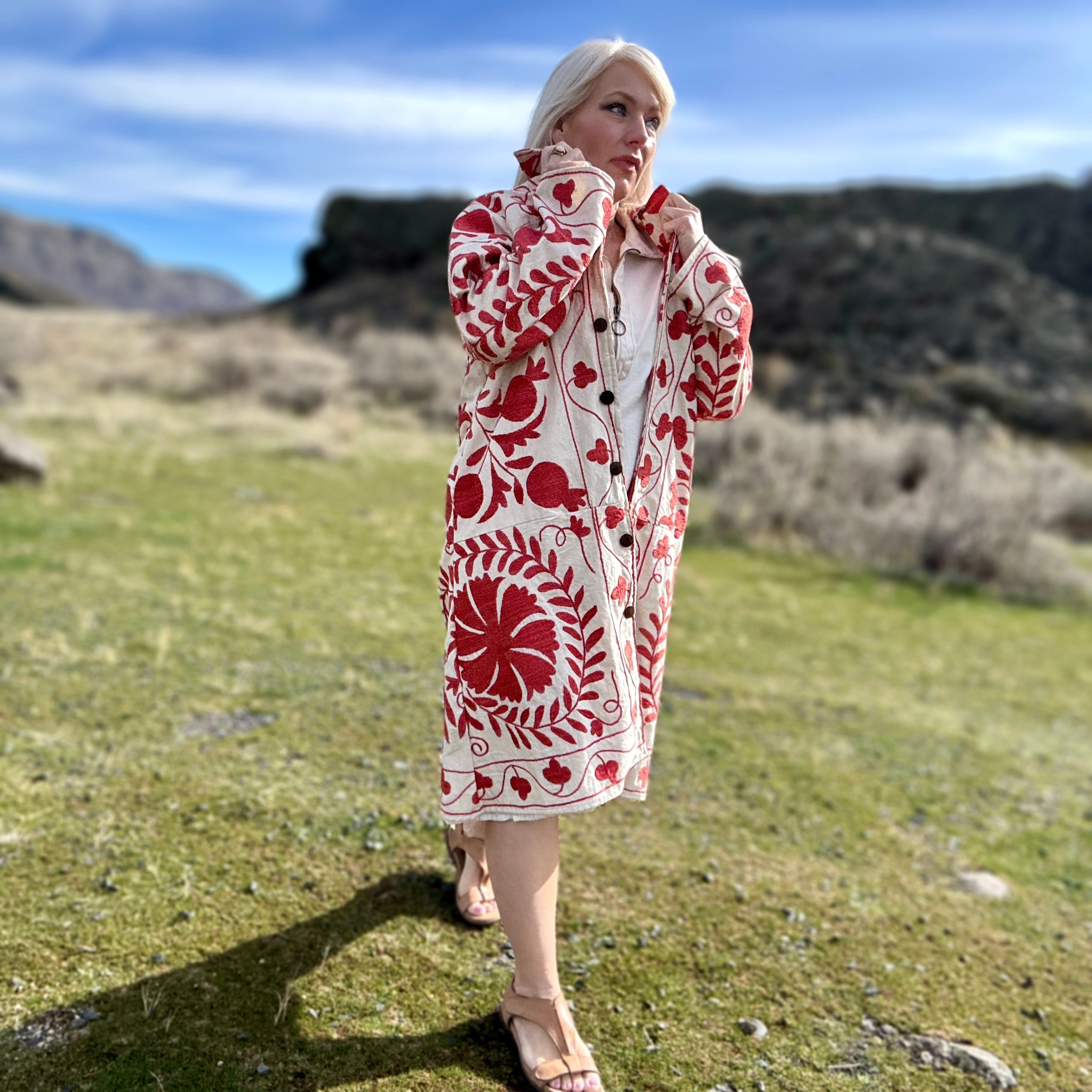 GUL COAT - Suzani Embroidered From UzbekistanLarge