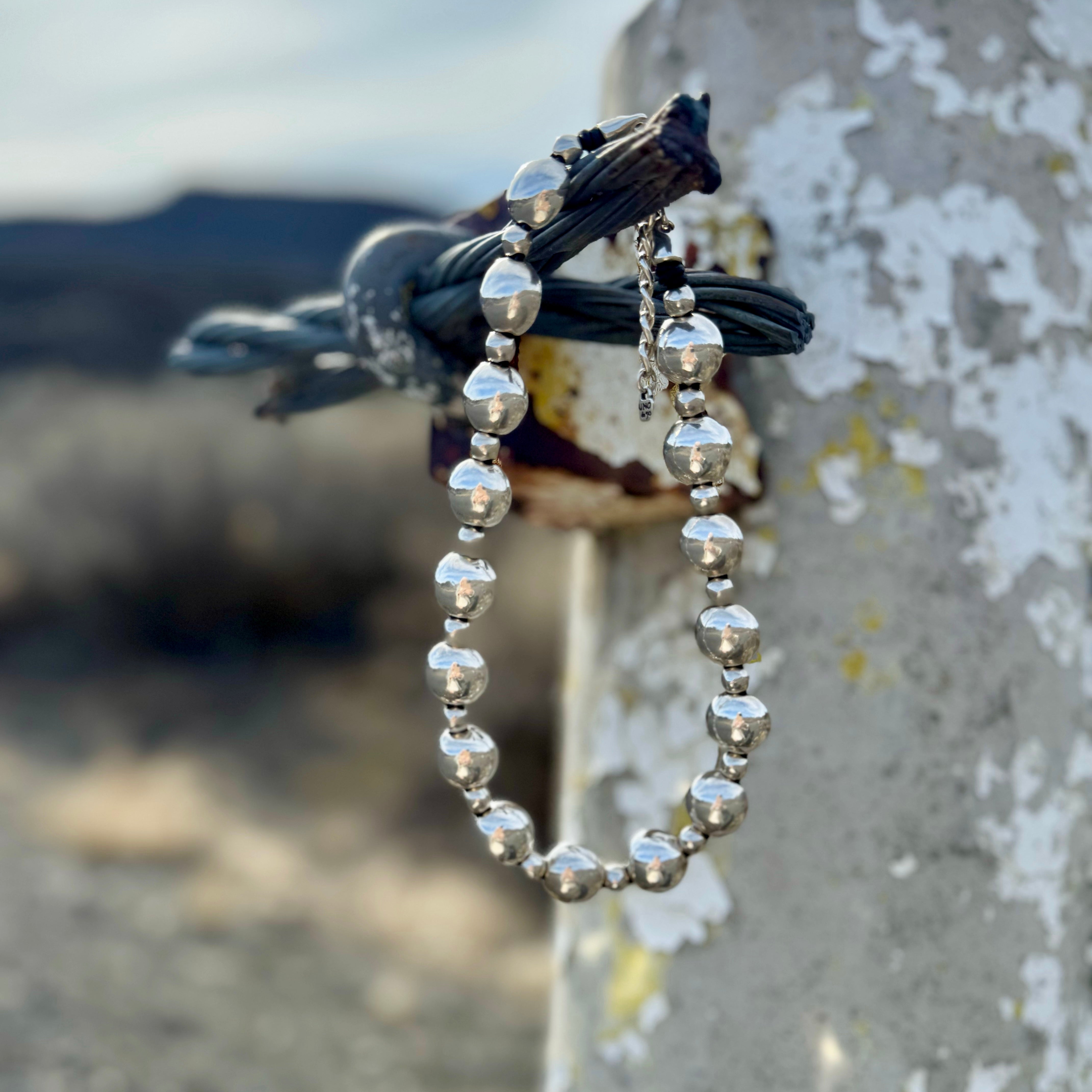 Uno De 50 Sterling silver-plated bead combination pendant