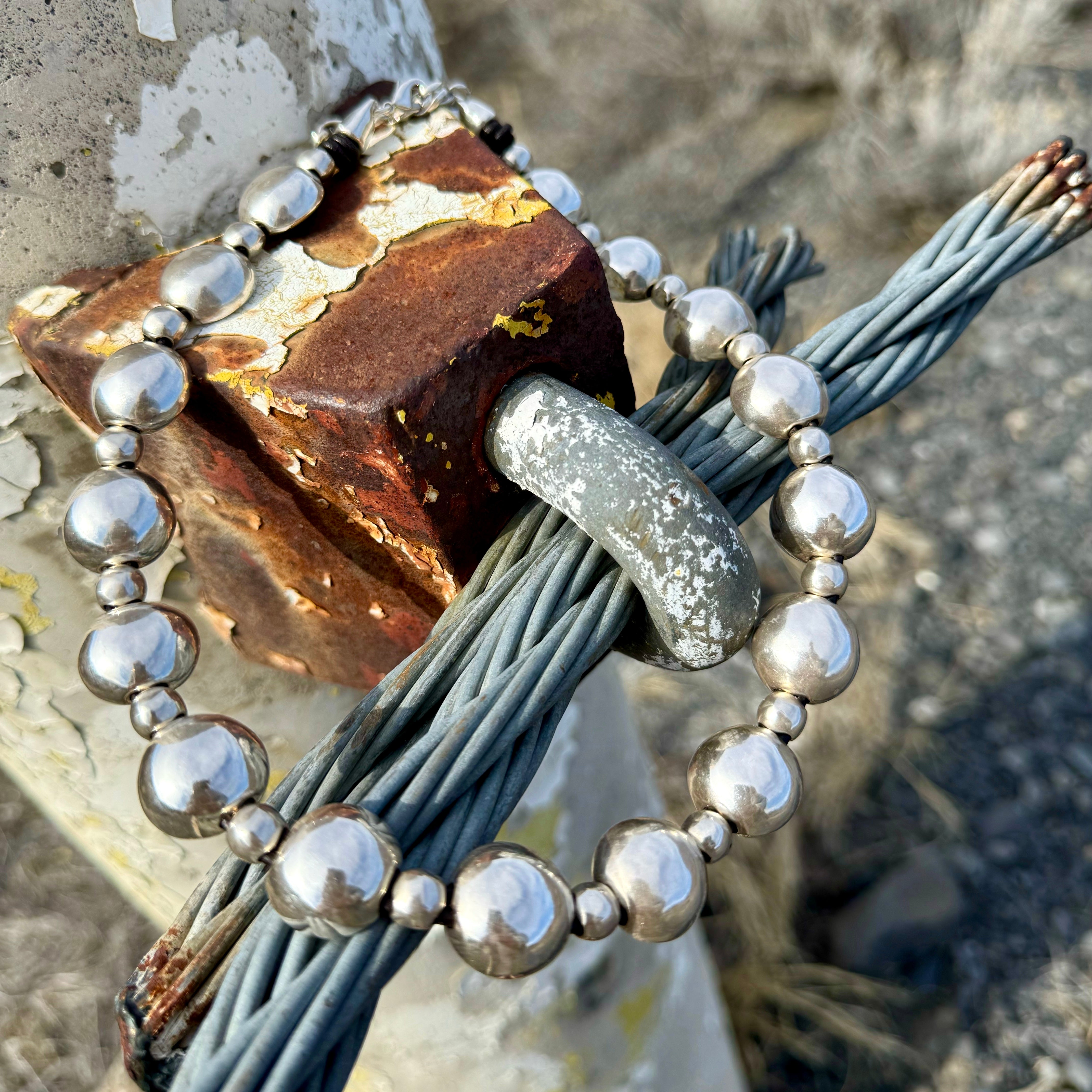 Uno De 50 Sterling silver-plated bead combination pendant