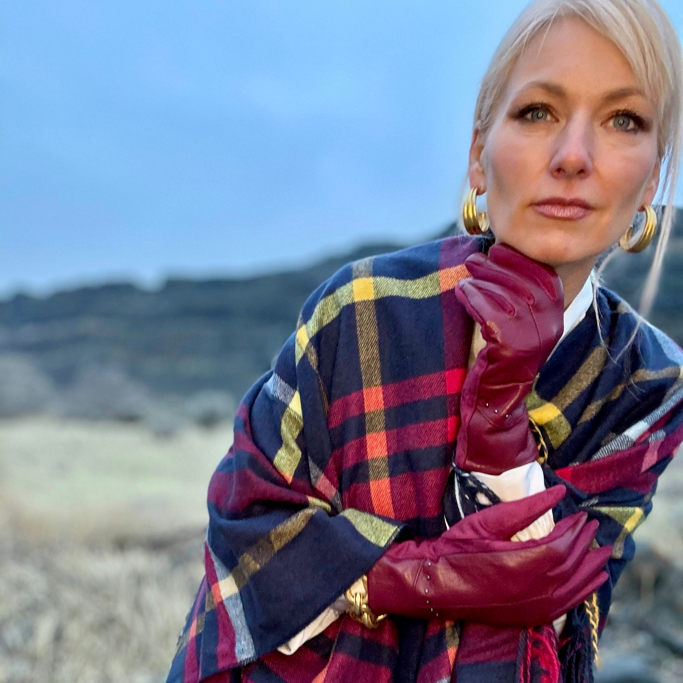 Joselyn Faux Leather Gloves Burgundy