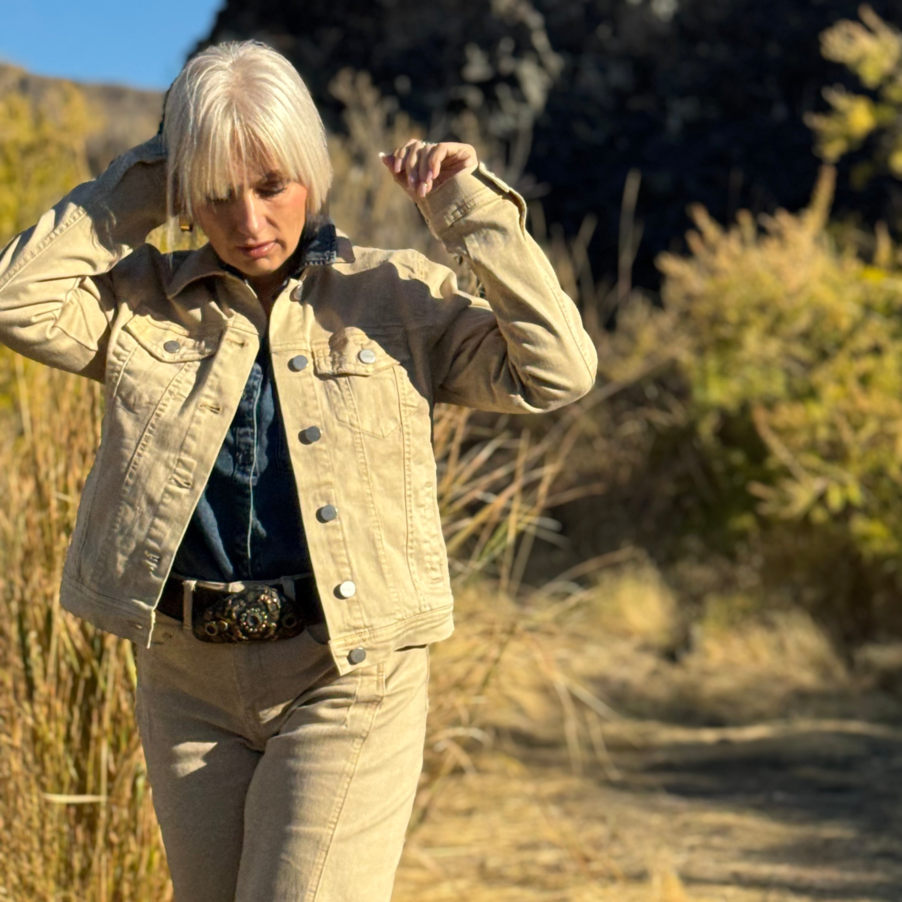 Sandstone Stretch Denim Jacket