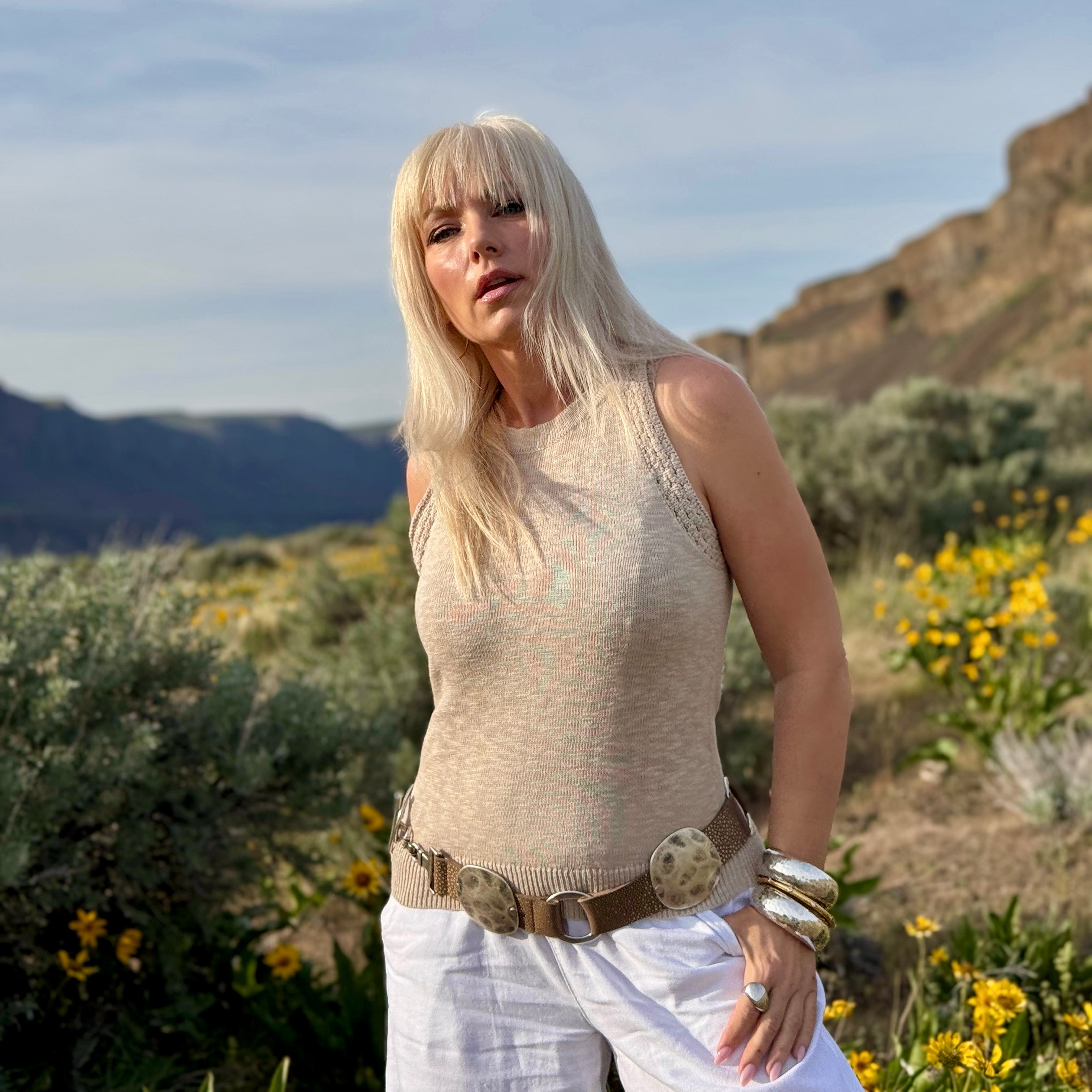 Turtledove Crochet Trim Tank