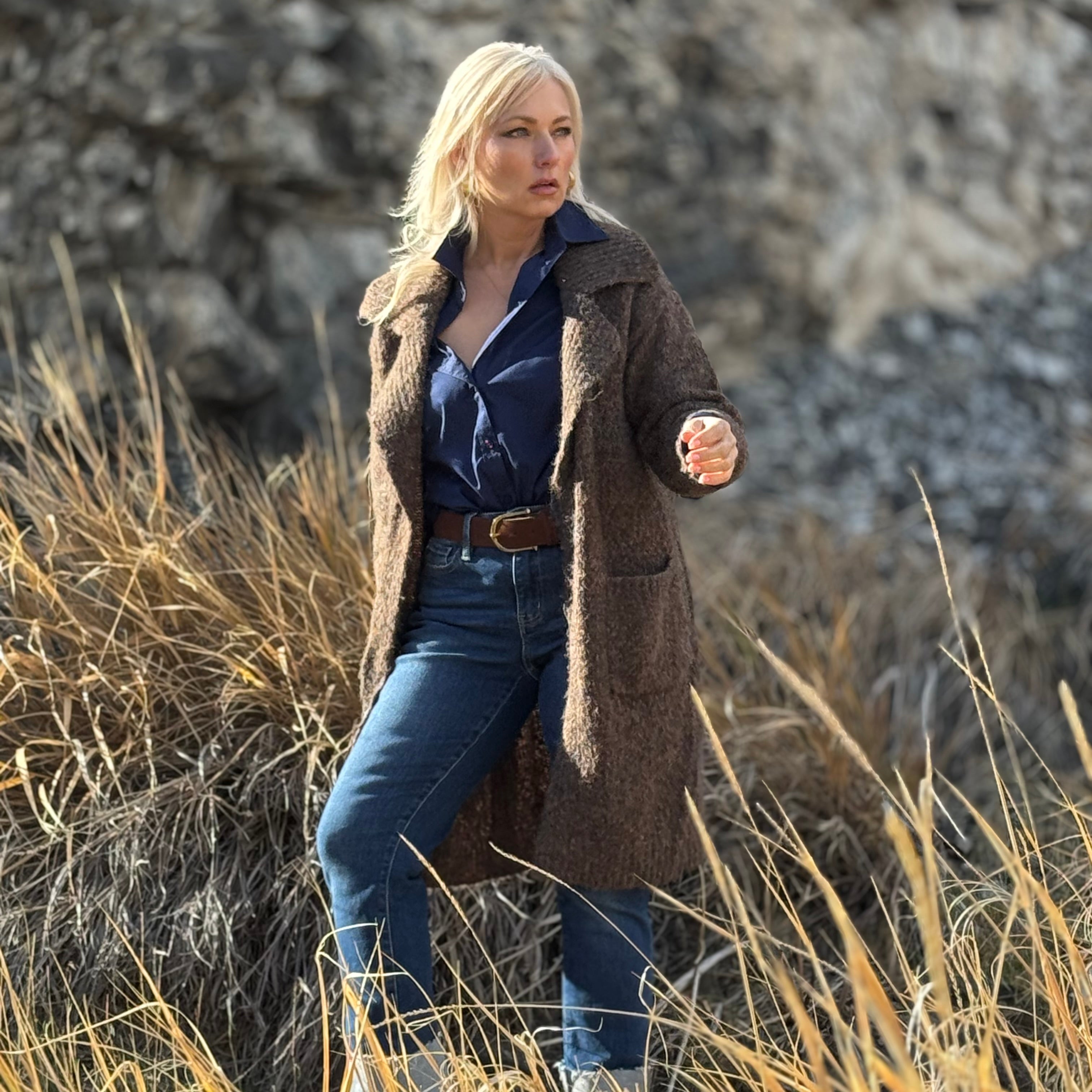 CABIN COZY KNIT COATIGAN Brown