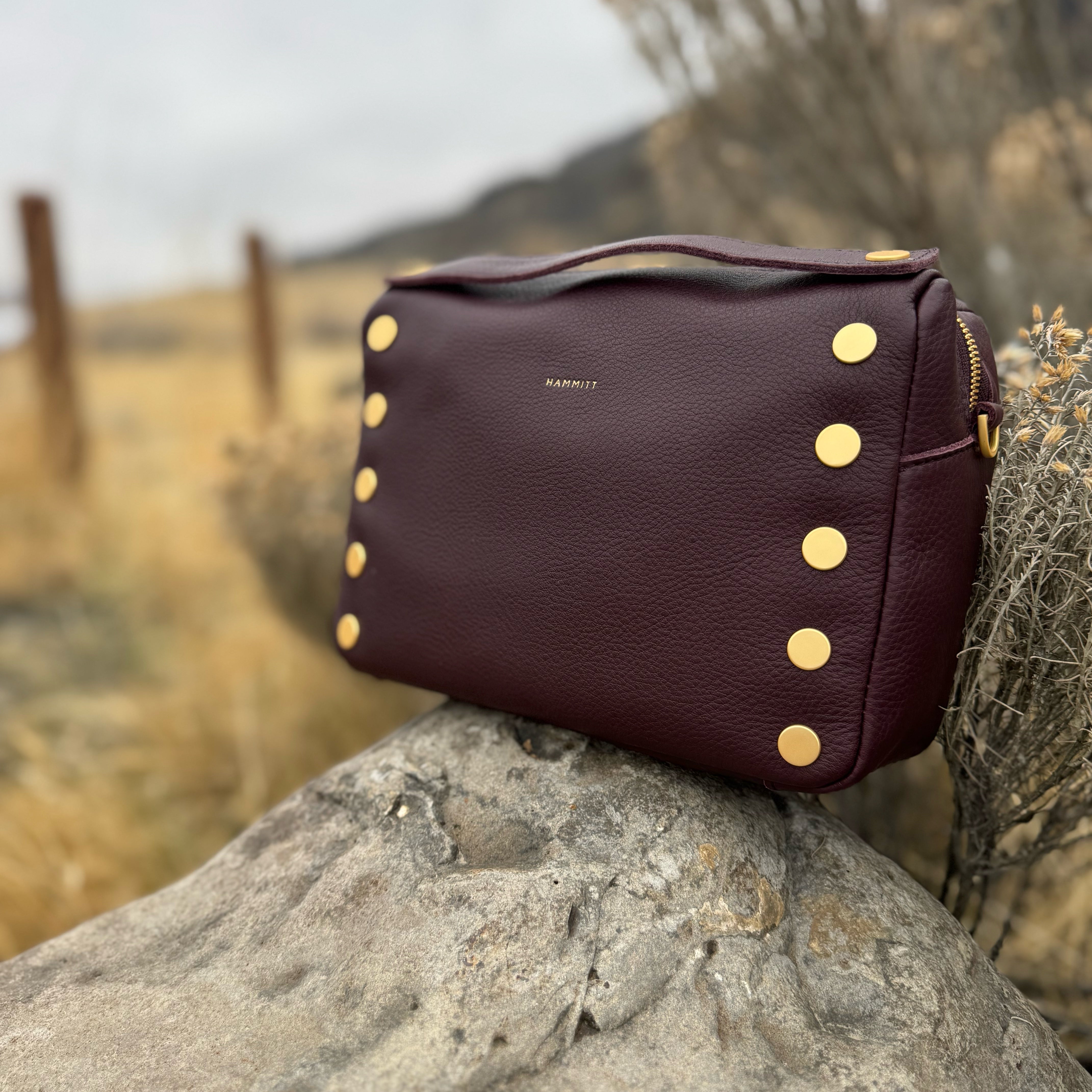 Hammitt EVAN CROSSBODY MED Cabernet Pebble/Brushed Gold