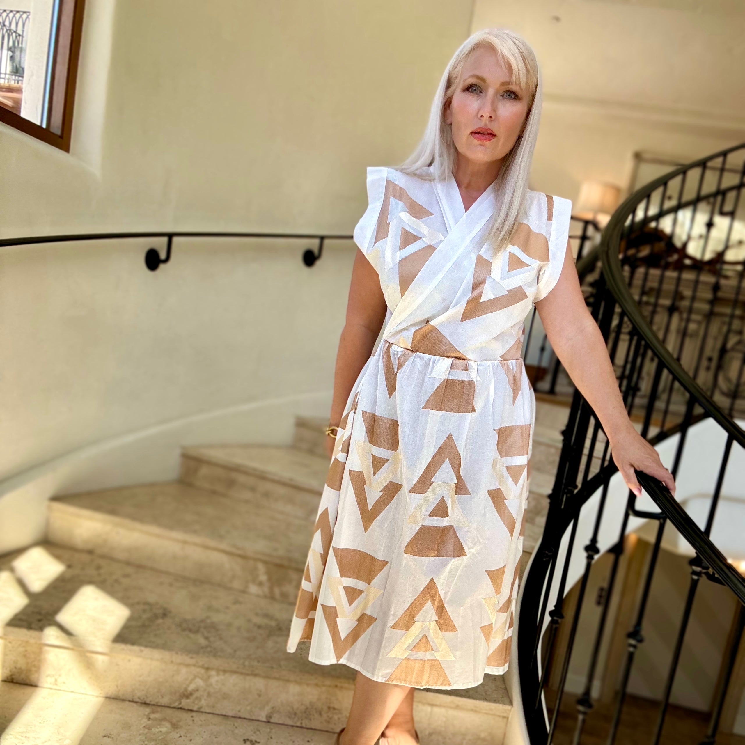 Mikonos Embroidered Middi Dress