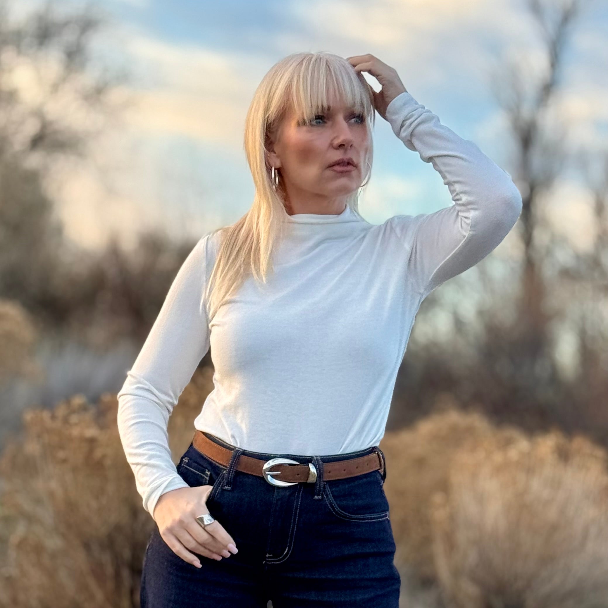 MARCELLA KNIT MOCKNECK Ivory