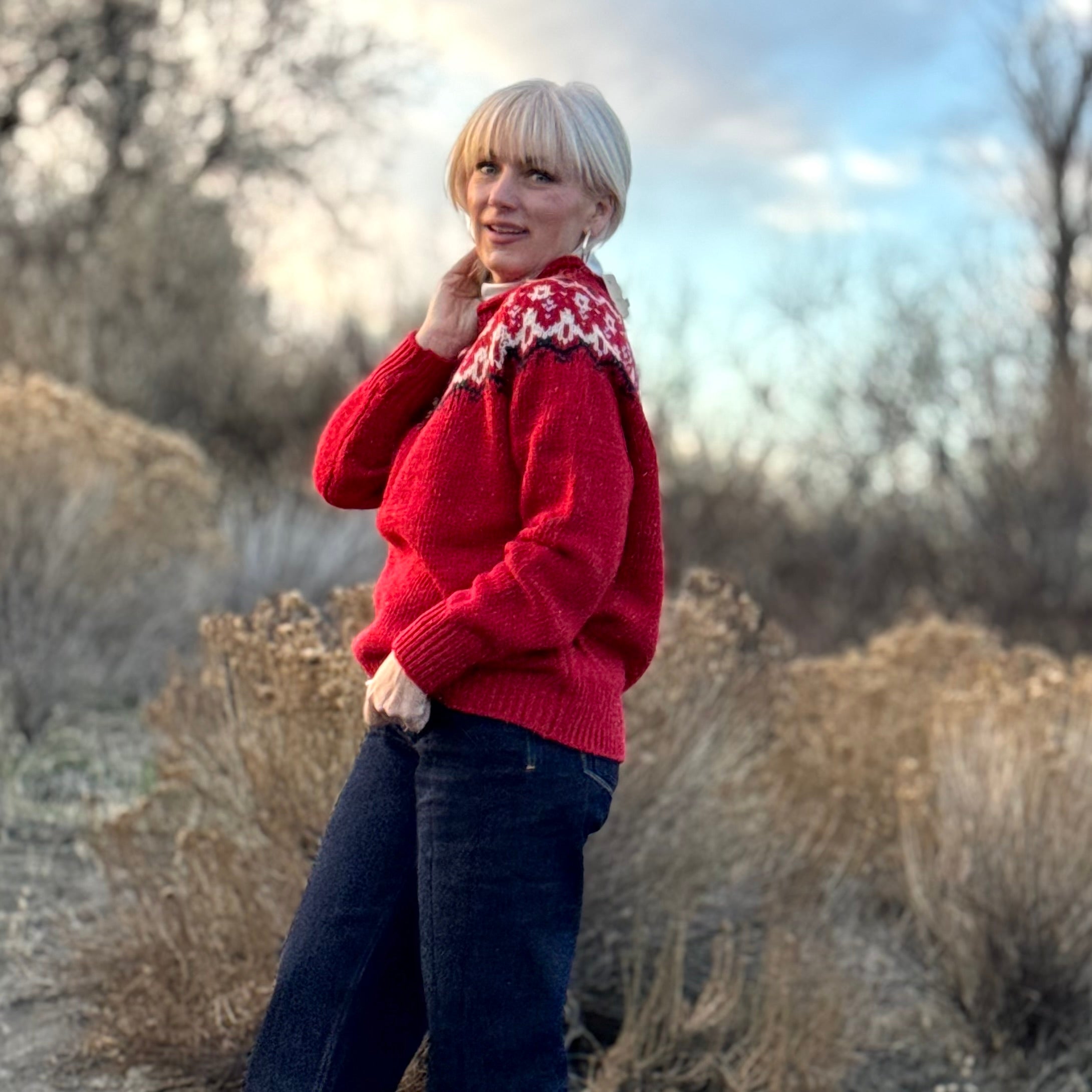 Crimson Ridge Fair Isle Sweater