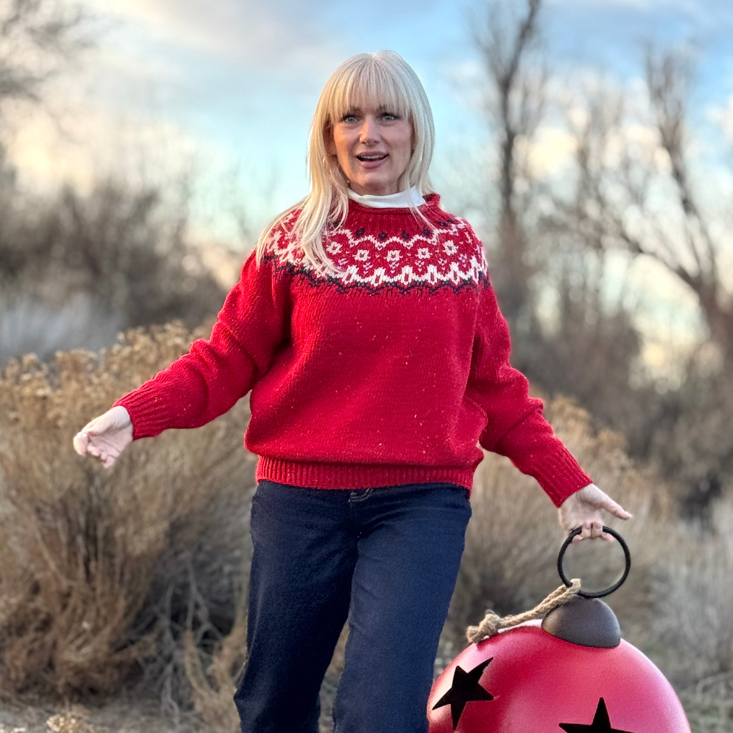 Crimson Ridge Fair Isle Sweater