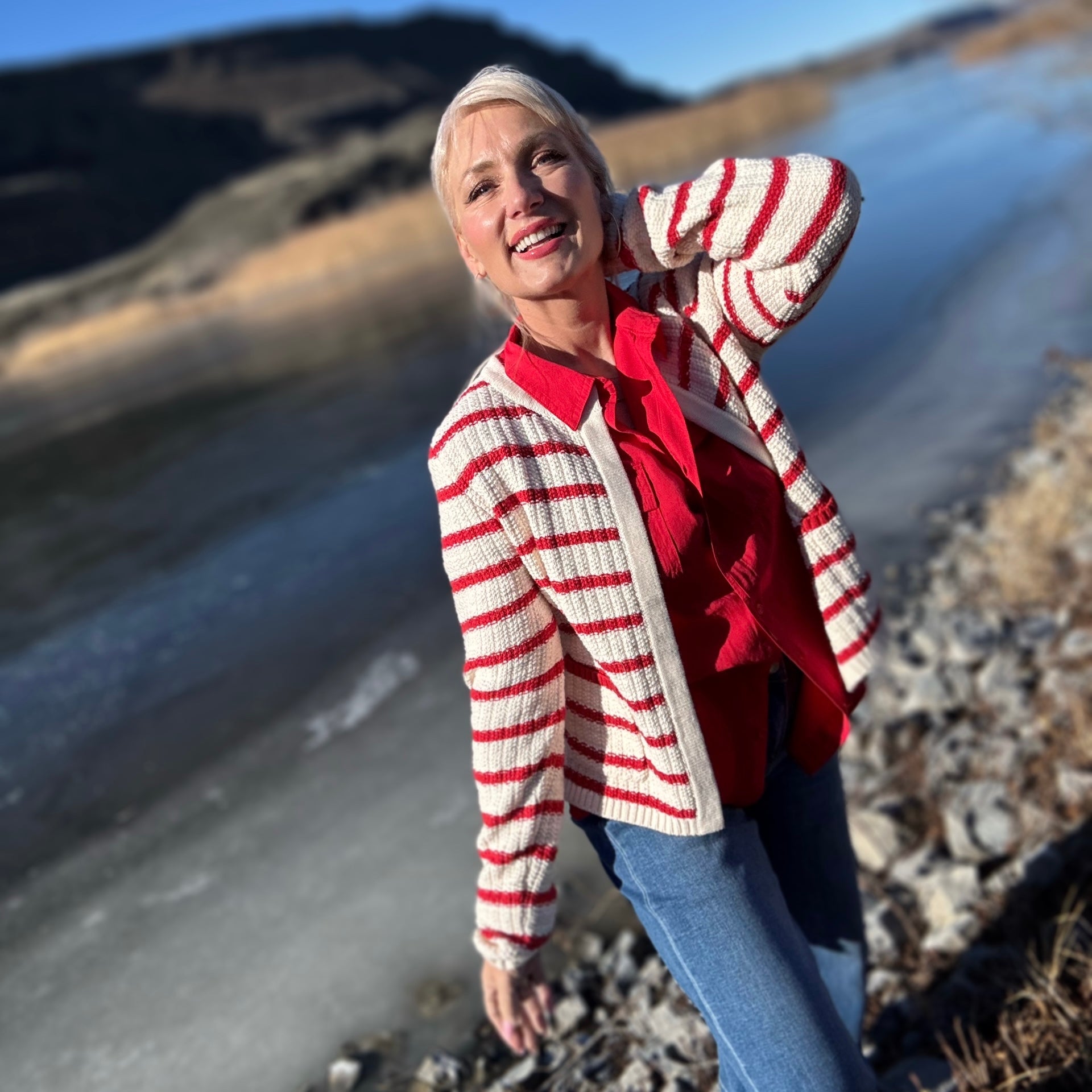 Portland Striped Sweater Cardigan