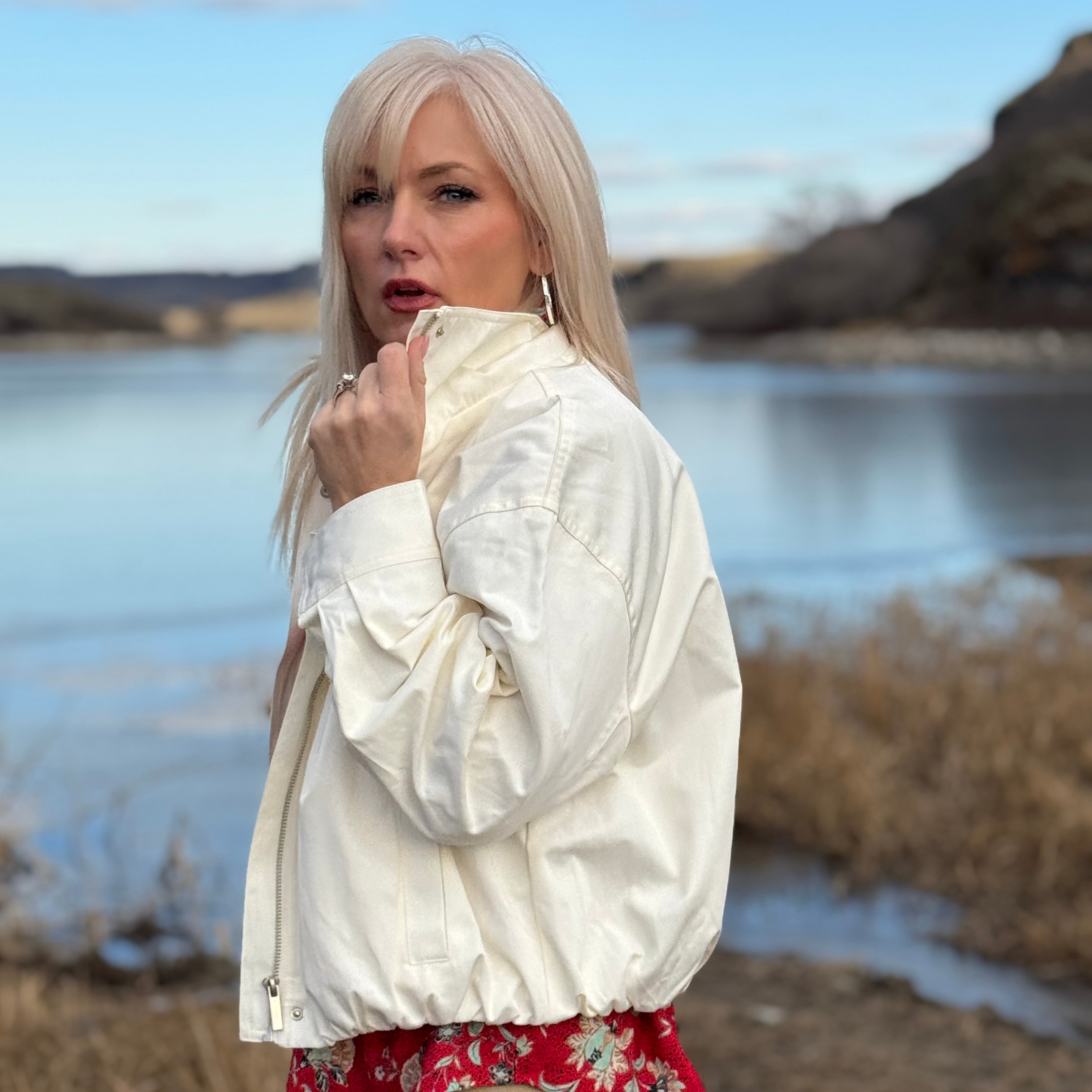 North Shore Cropped Trench Jacket Ivory