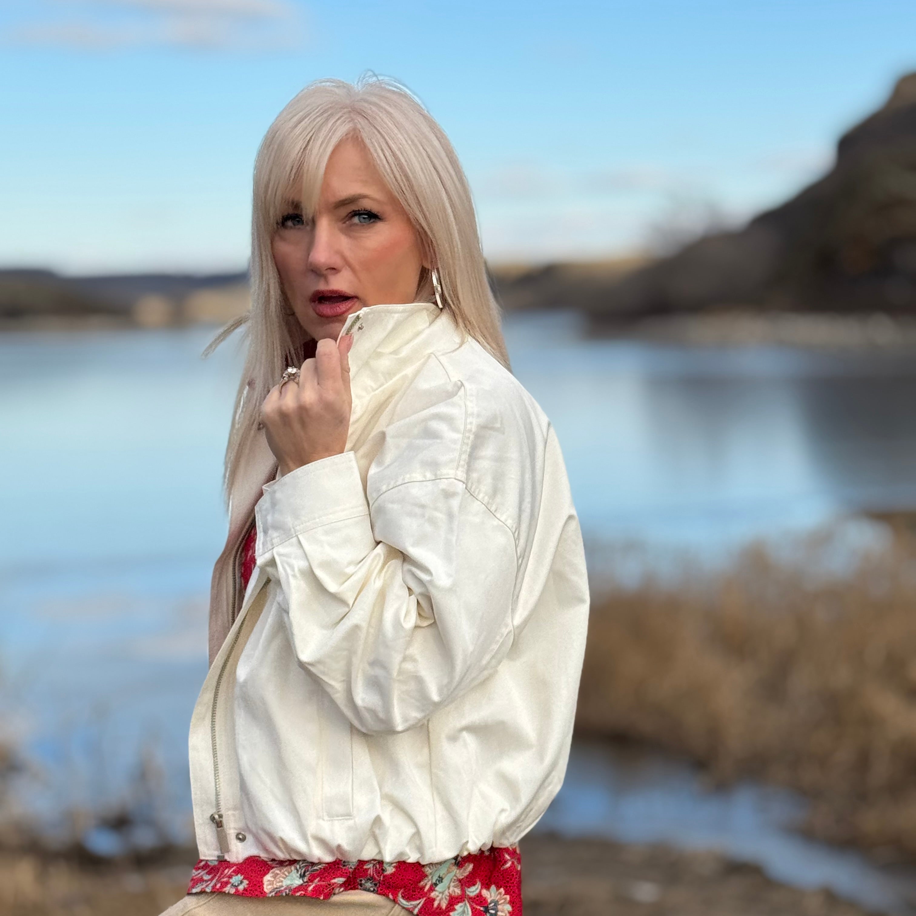 North Shore Cropped Trench Jacket Ivory