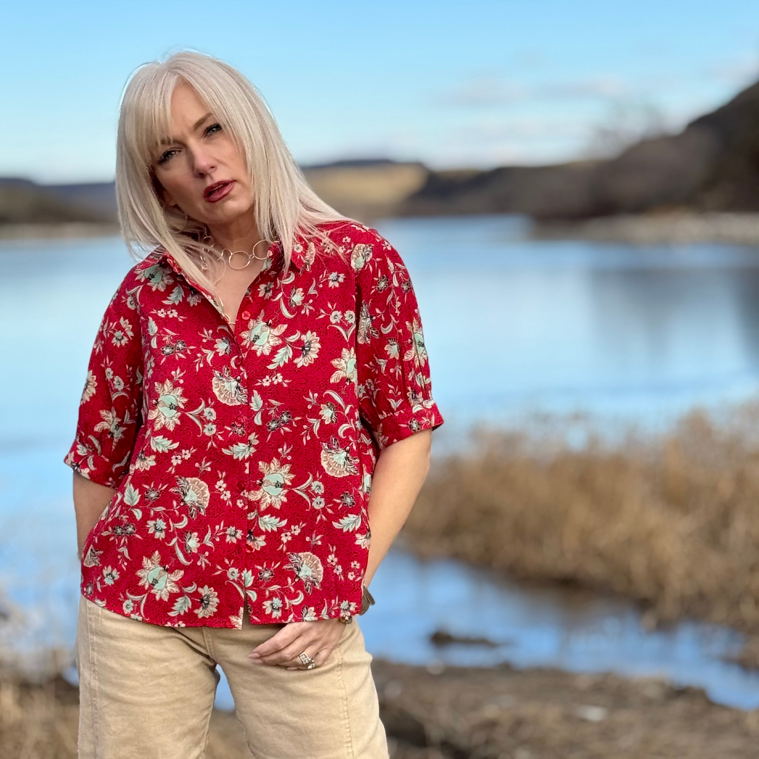 Desert Rose Button Up