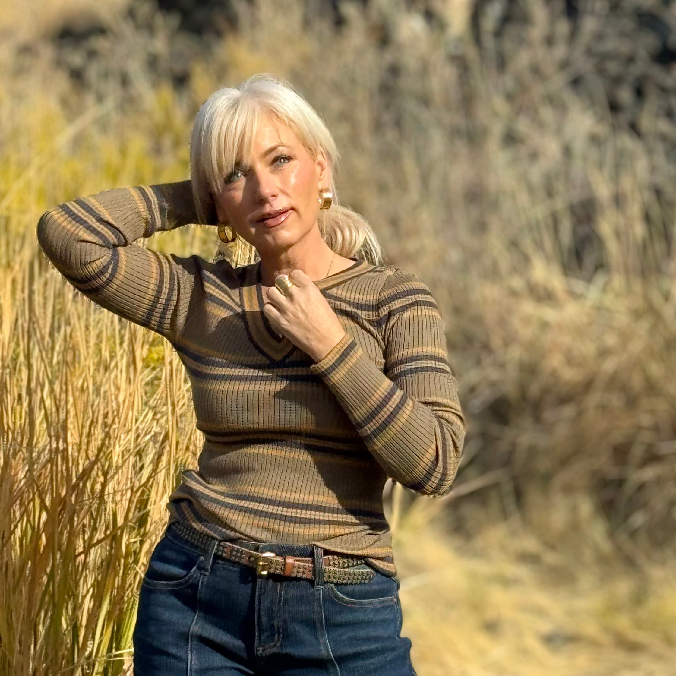 Mesa Stripe Ribbed Top