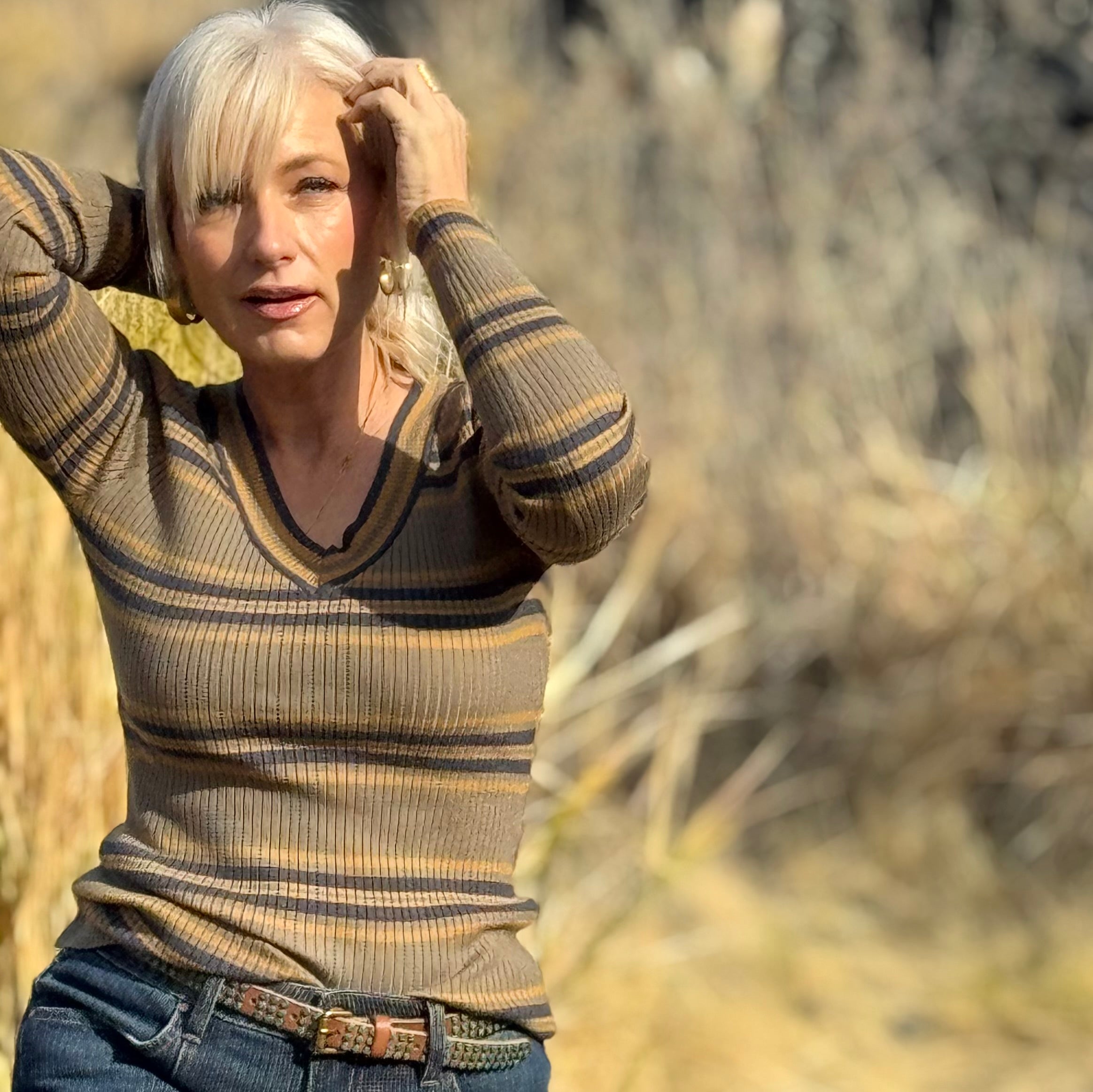 Mesa Stripe Ribbed Top