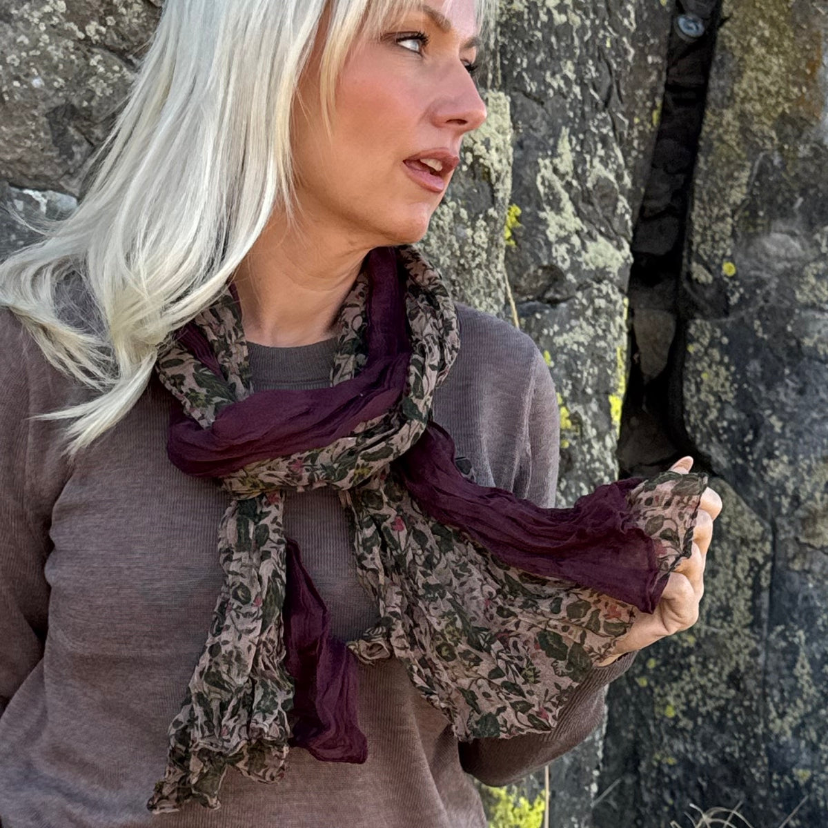 The Plum Garden Cotton Scarf