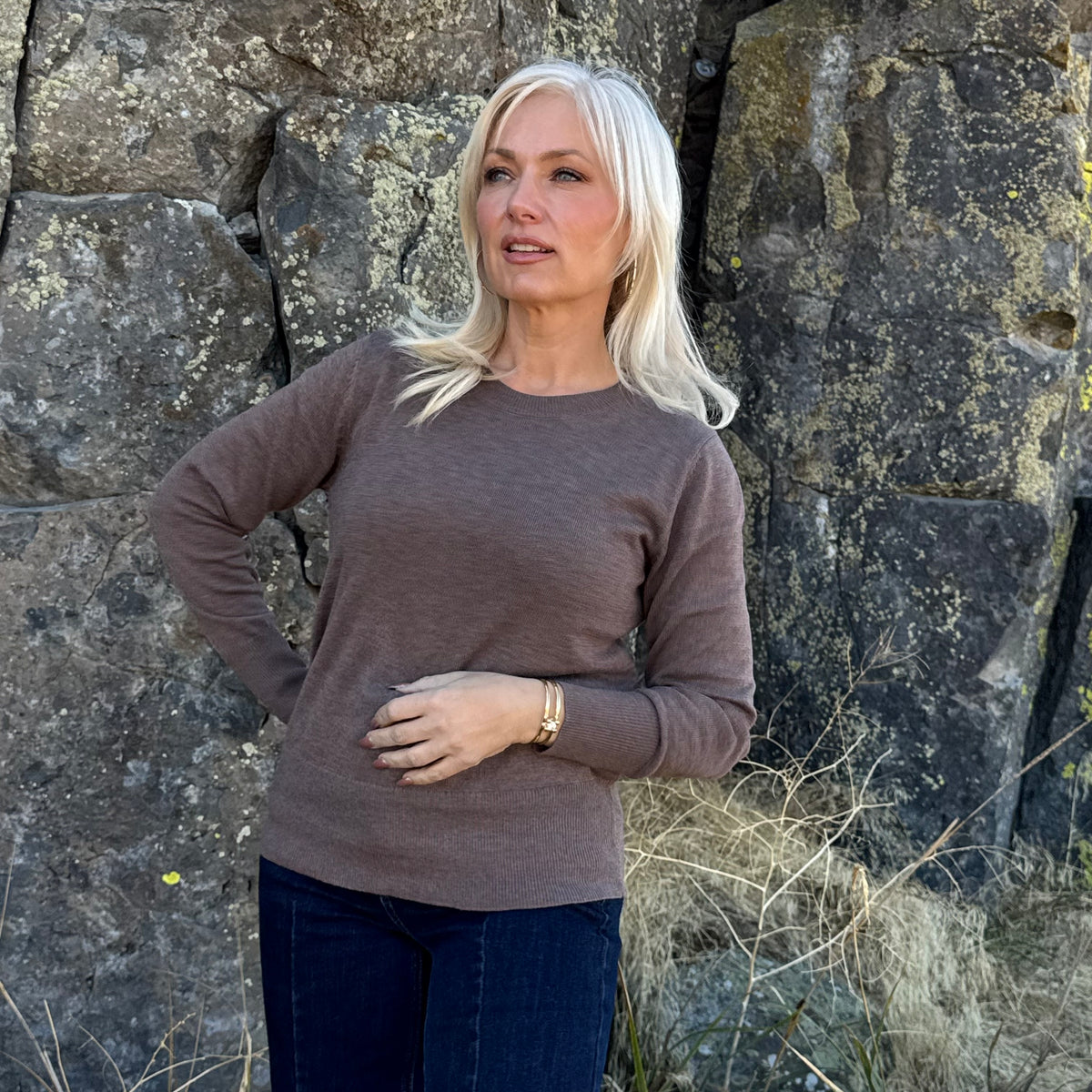 The Everyday Wool Blend Crewneck — Moc