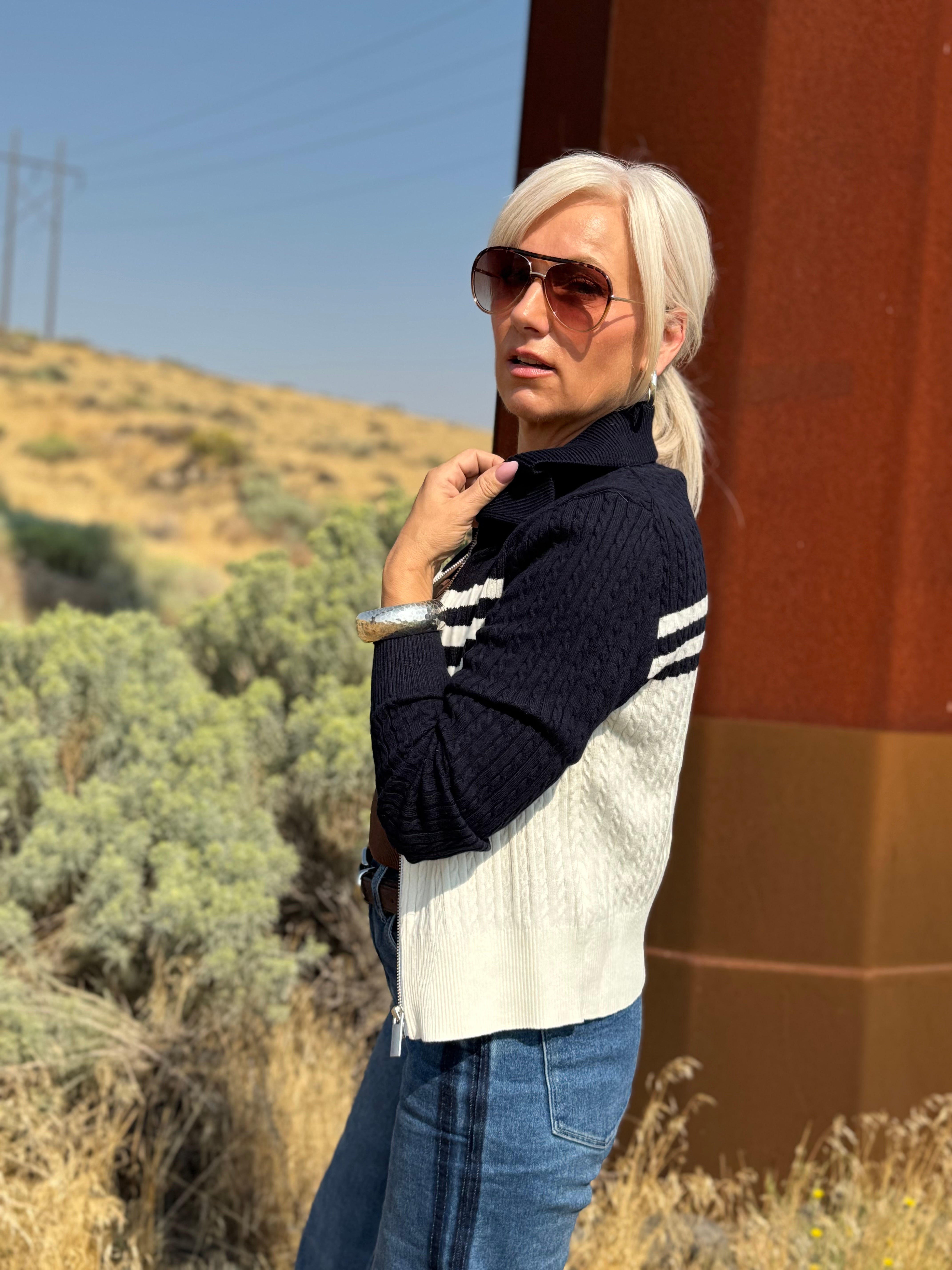 The Off-Duty Club Zip Cardigan
