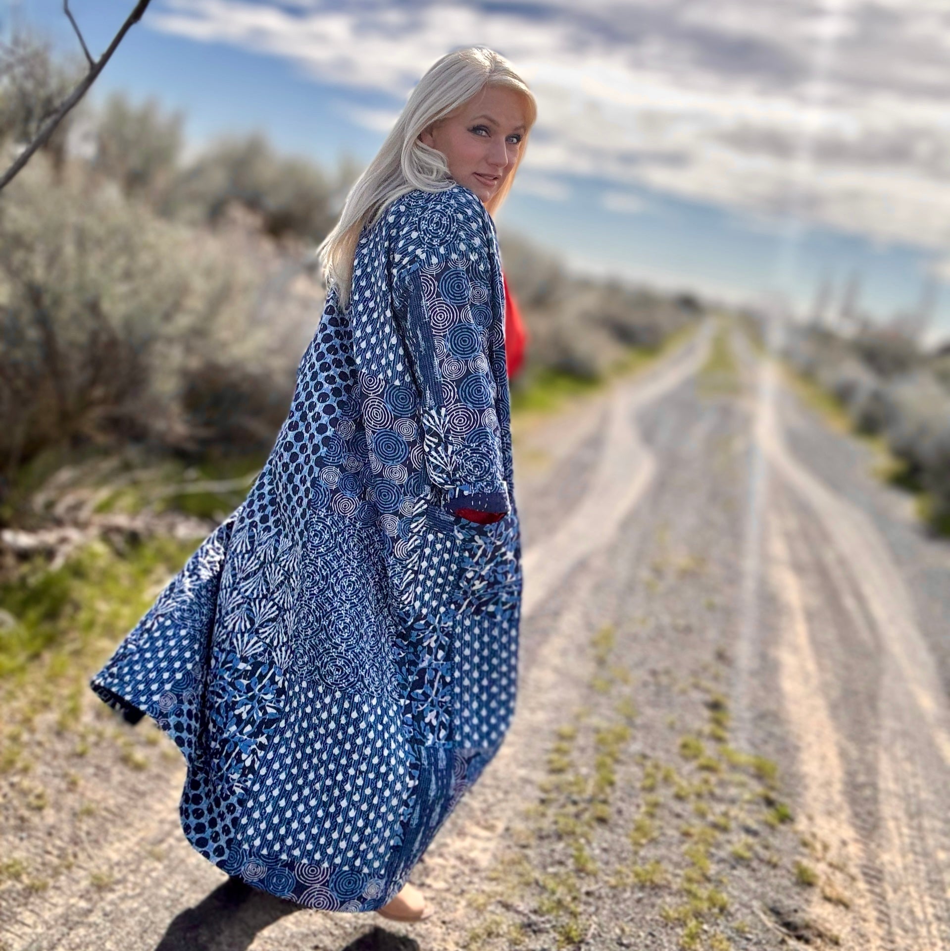 Indigo Daydream Quilted Duster
