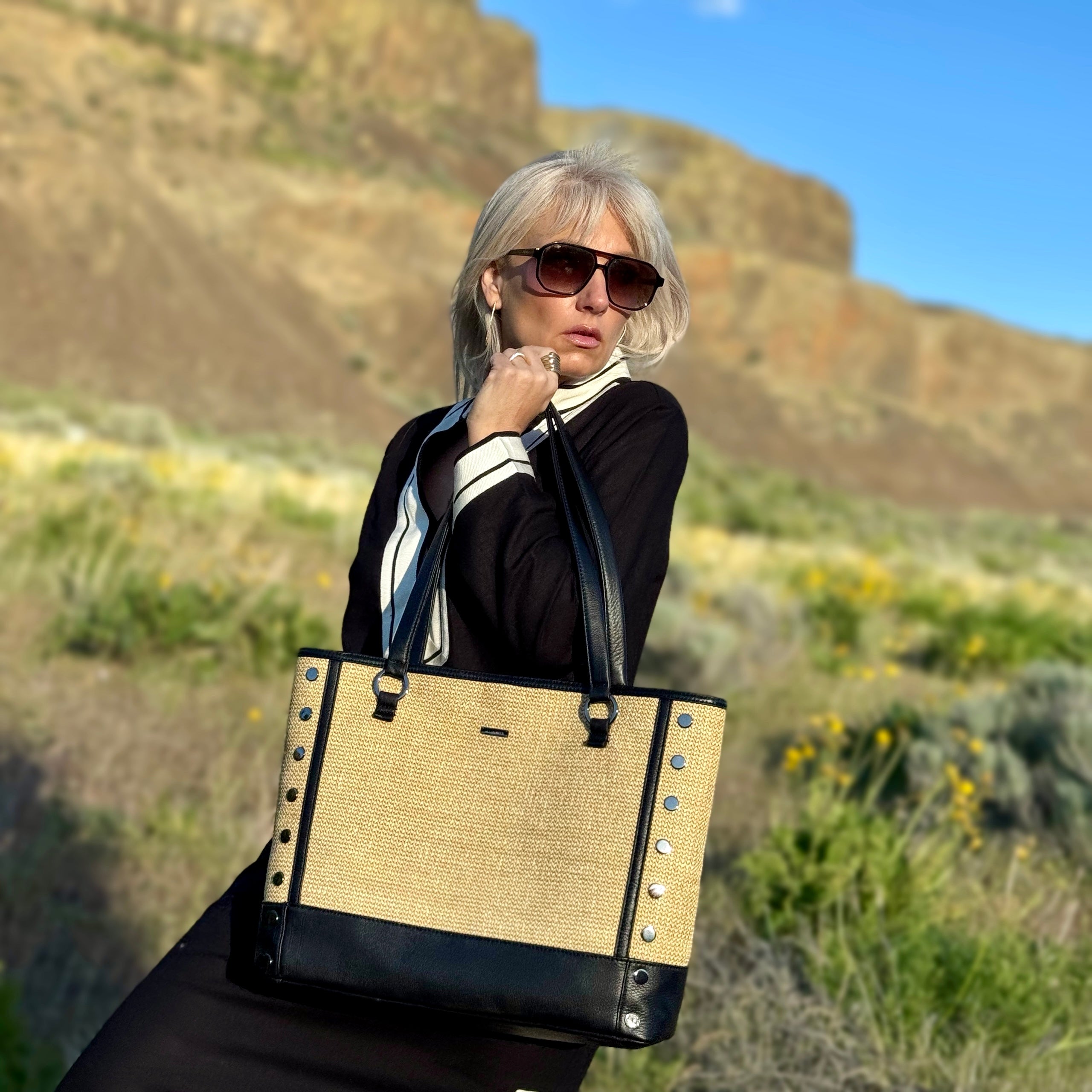 Hammitt ANDERSEN REVIVAL Chaparral Raffia/Gunmetal