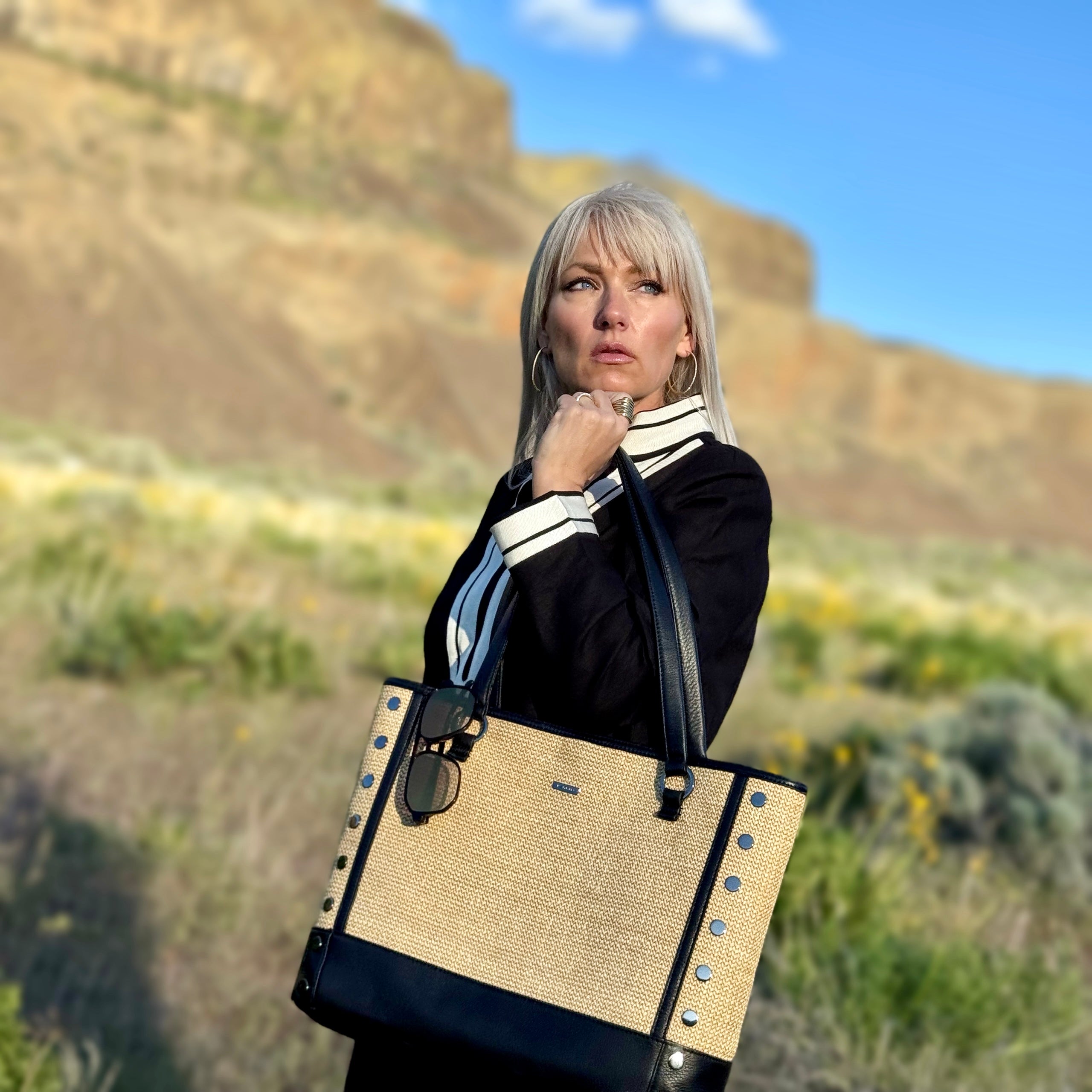 Hammitt ANDERSEN REVIVAL Chaparral Raffia/Gunmetal