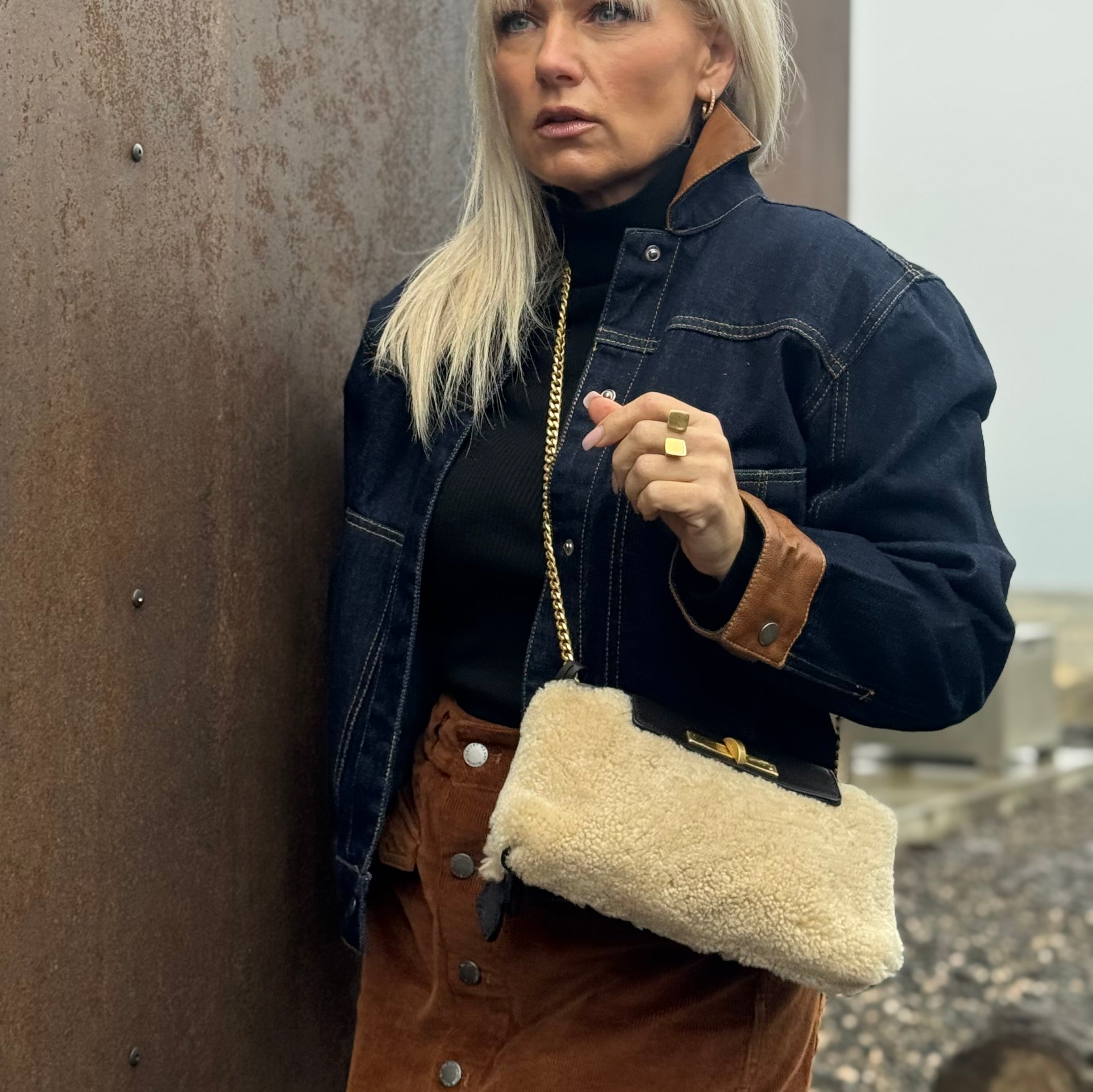 Hammitt Charlotte Sml Sundance Shearling/Brushed Gold