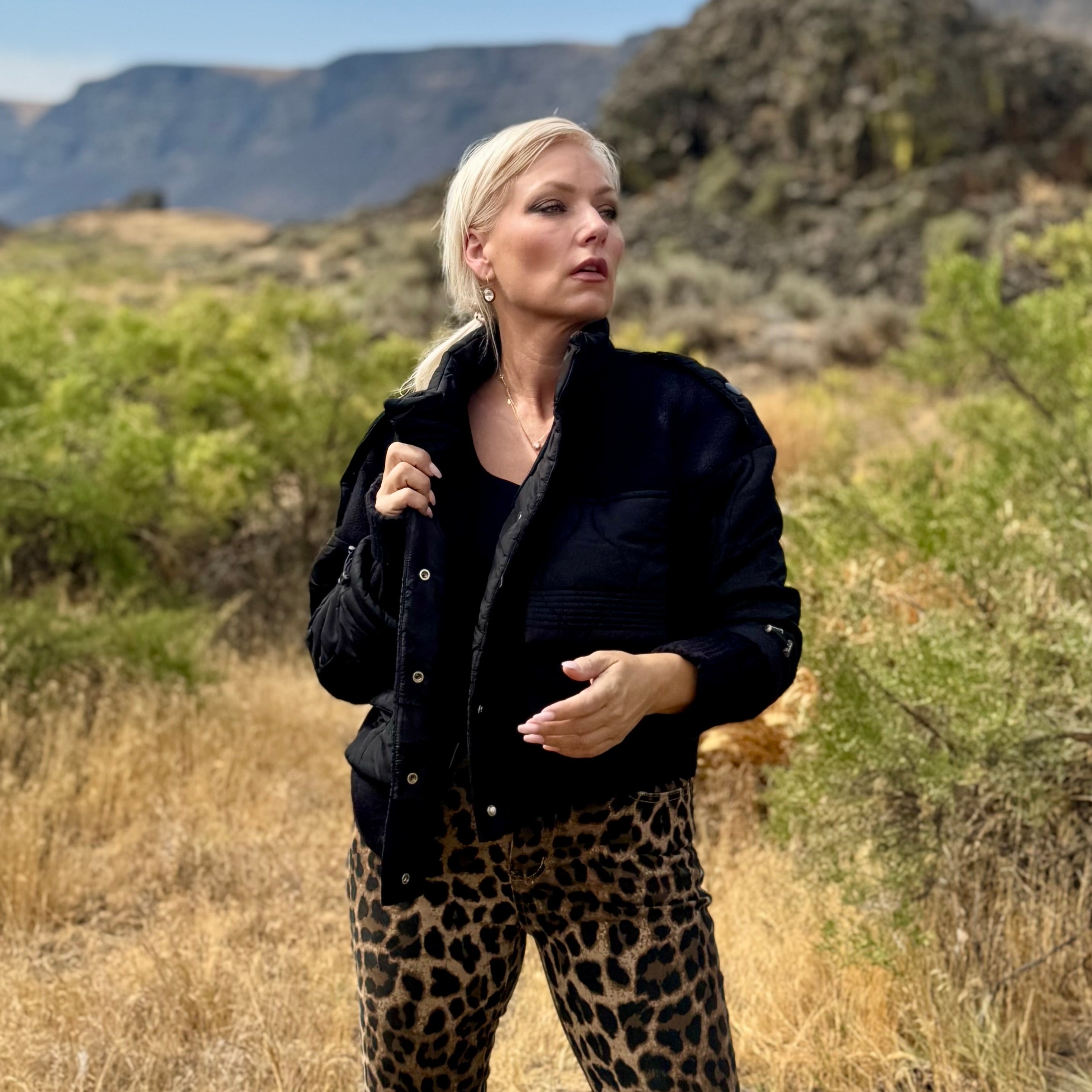 Canyon Quilted Bomber Black