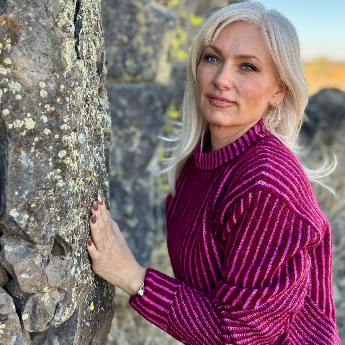 The Berry Crush Ribbed Sweater