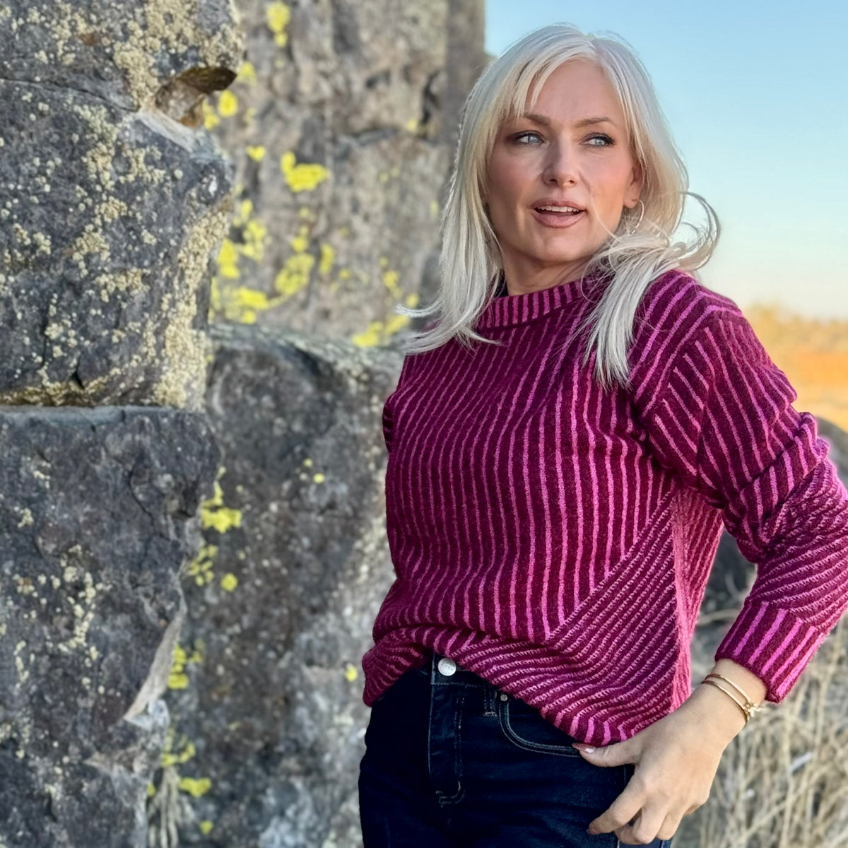 The Berry Crush Ribbed Sweater