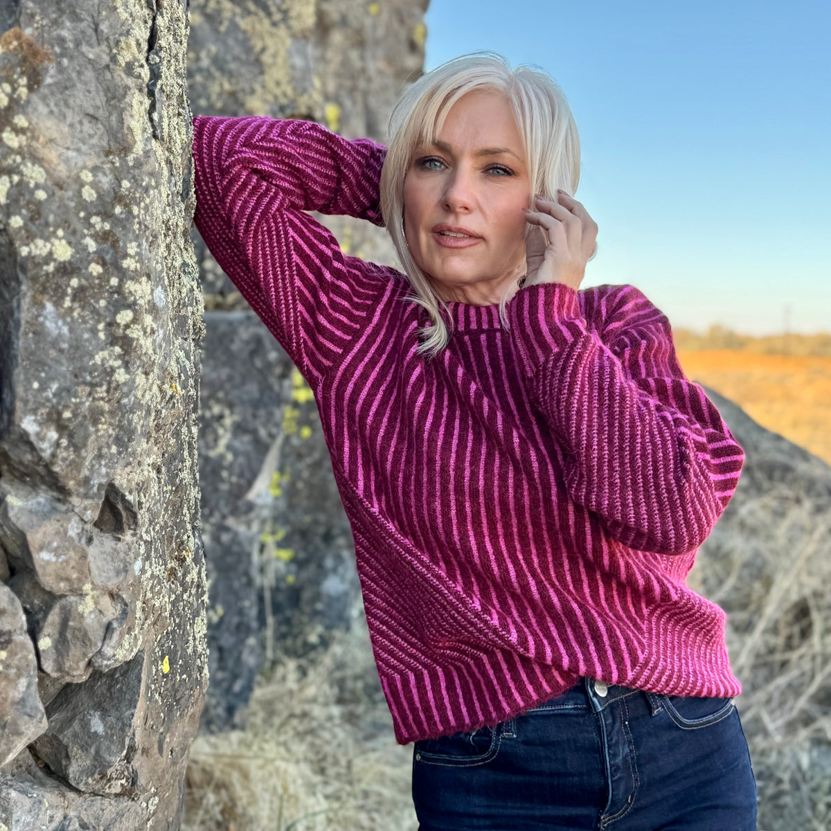 The Berry Crush Ribbed Sweater